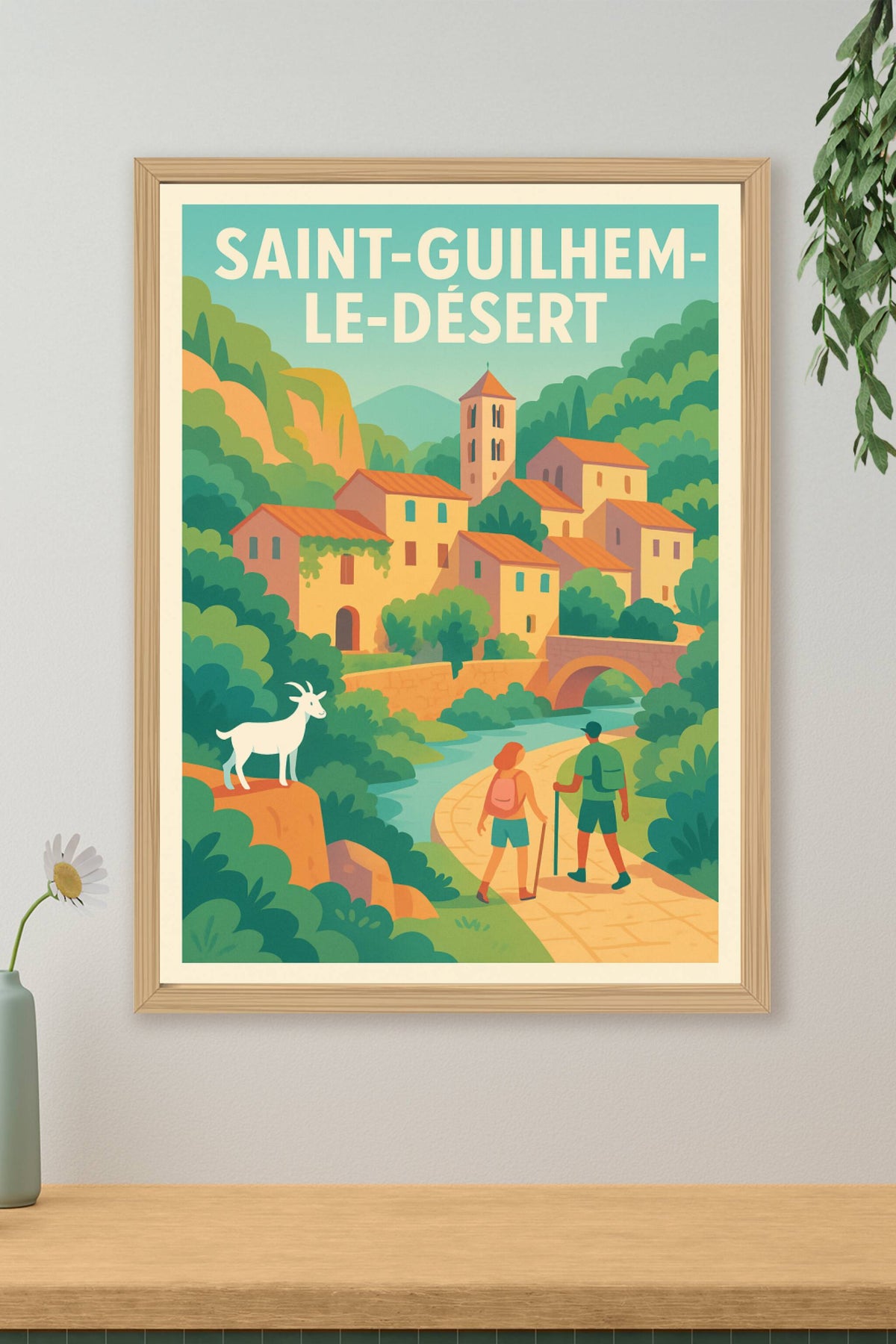 Affiche Saint-Guilhem-le-Désert — Charme bucolique au cœur de l'Hérault · poster d'art de Saint-Guilhem-le-Désert