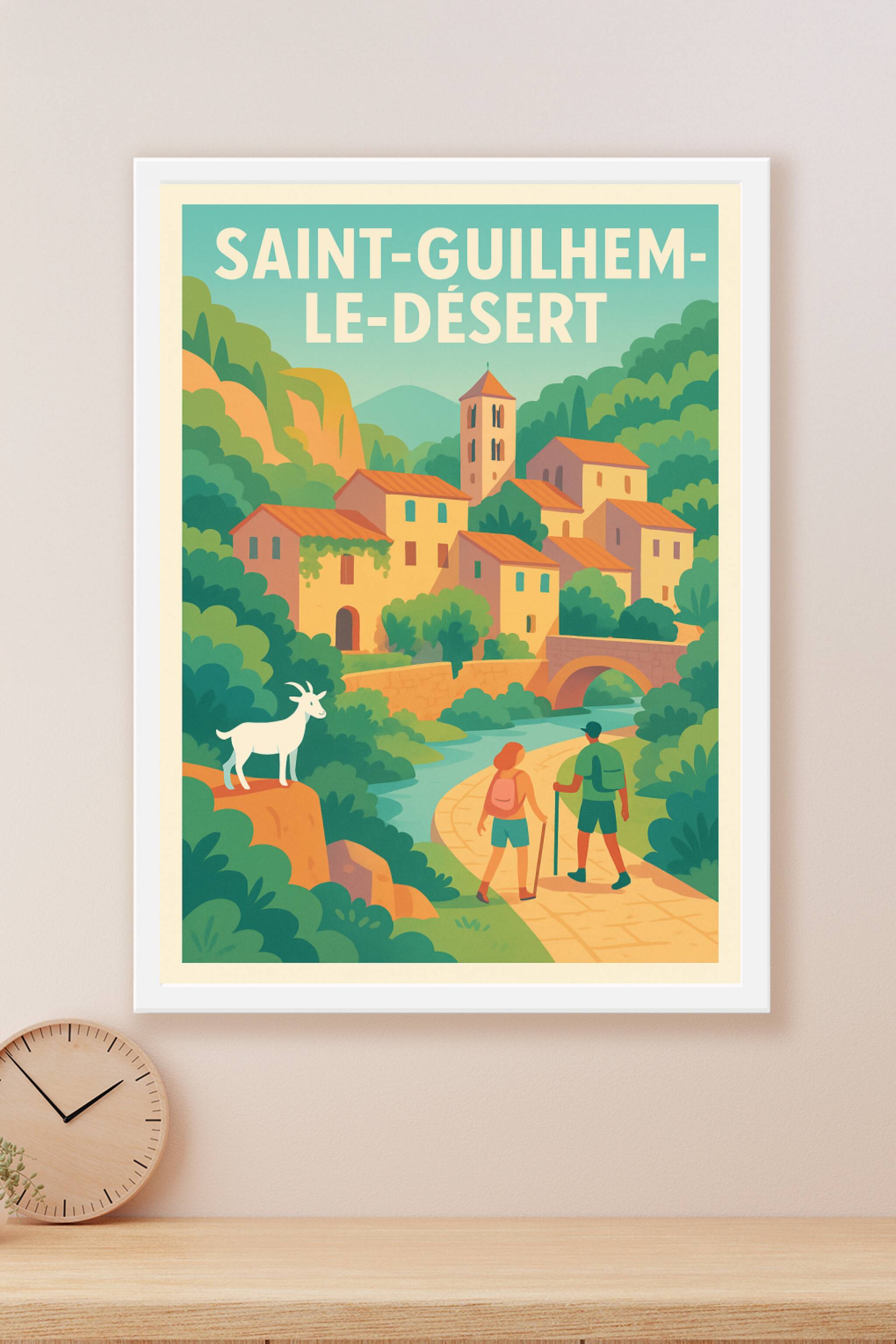 Affiche Saint-Guilhem-le-Désert — Charme bucolique au cœur de l'Hérault · poster d'art de Saint-Guilhem-le-Désert