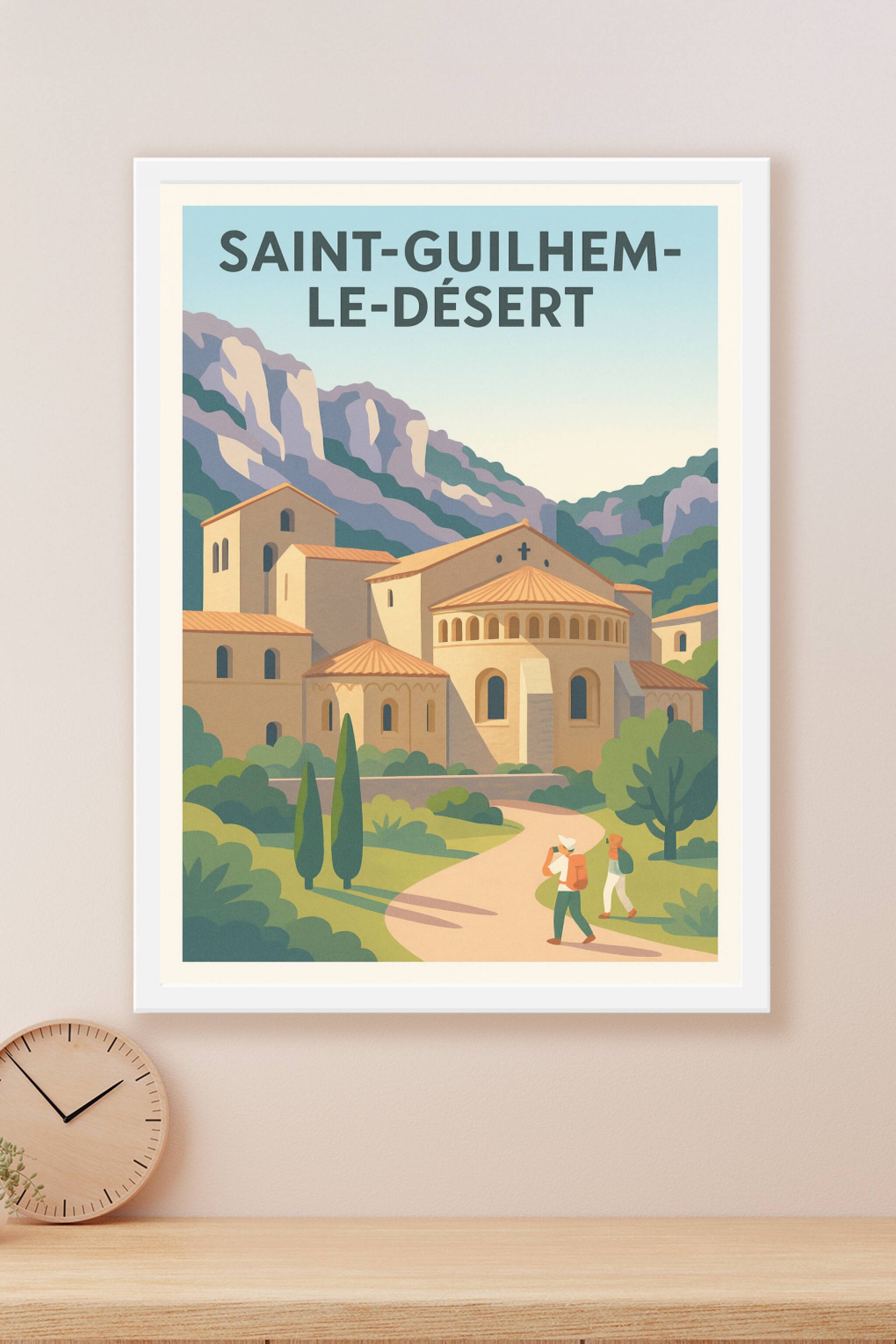 Affiche Saint-Guilhem-le-Désert — Escapade au cœur du patrimoine médiéval · poster d'art de Saint-Guilhem-le-Désert