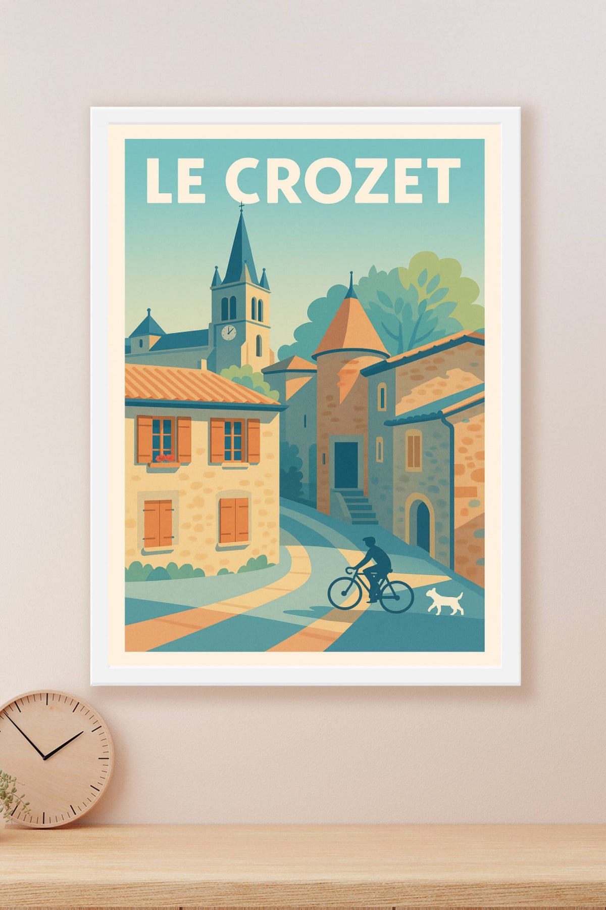 Affiche Le Crozet — Charme pittoresque et douceur de vie · poster d'art de Le Crozet