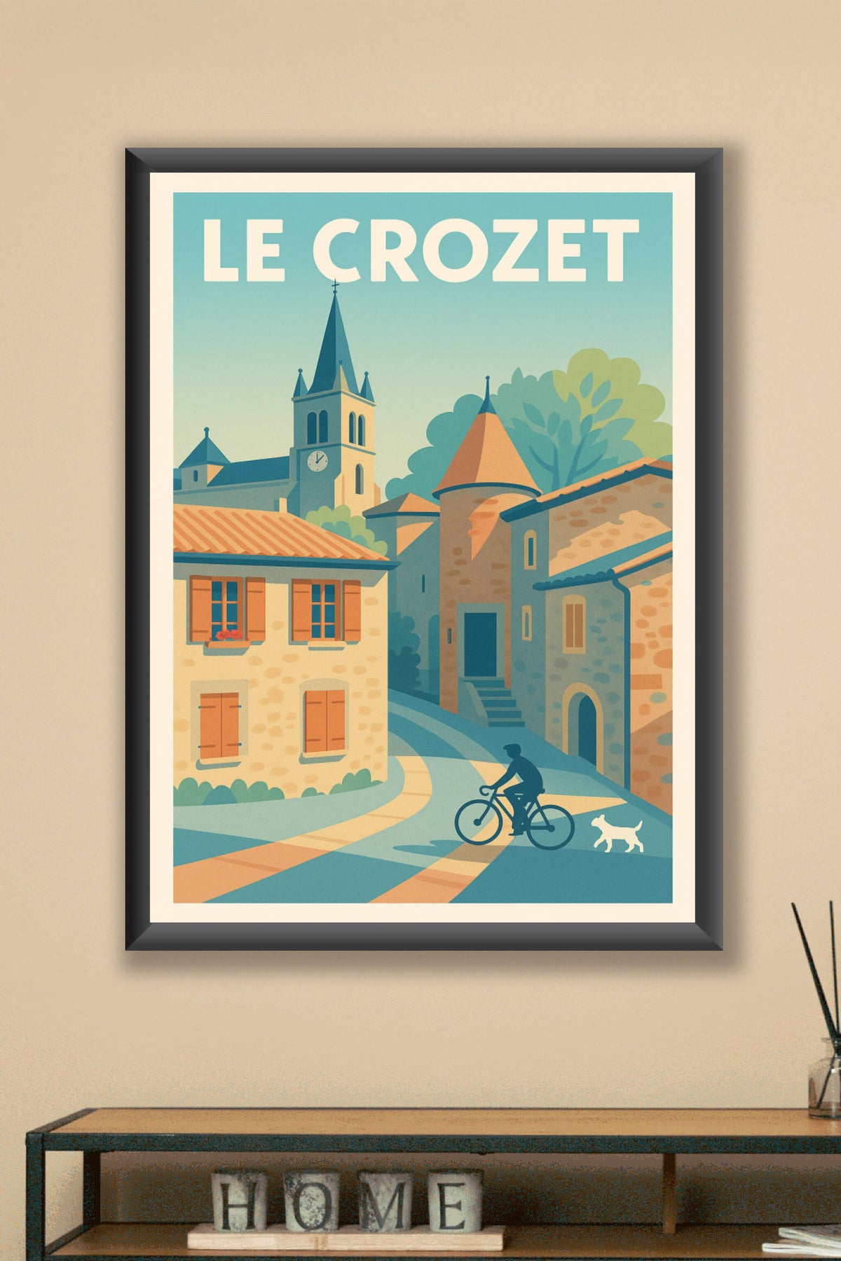 Affiche Le Crozet — Charme pittoresque et douceur de vie · poster d'art de Le Crozet