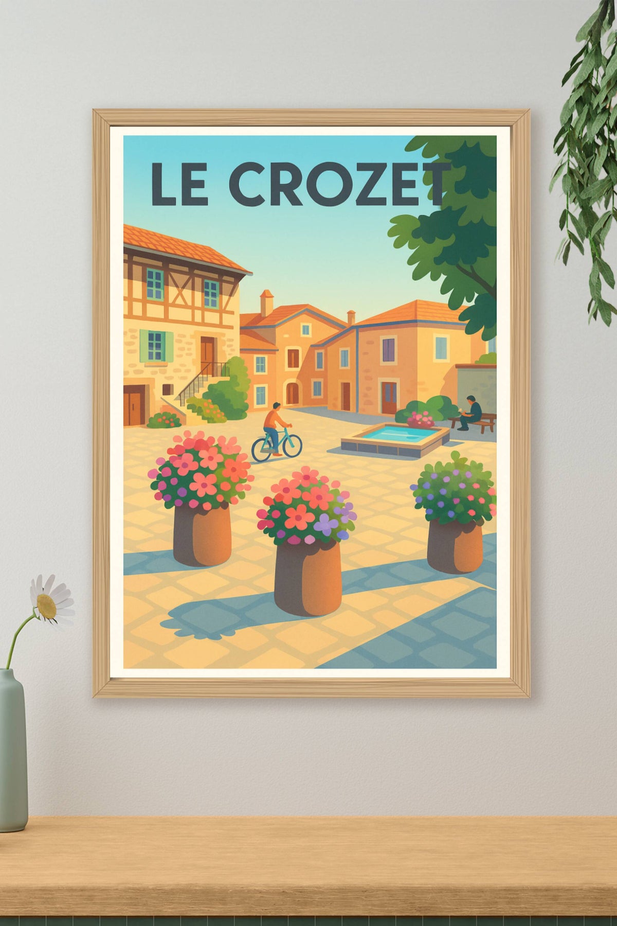 Affiche Le Crozet — Charme et Sérénité d’un Village Authentique · poster d'art de Le Crozet