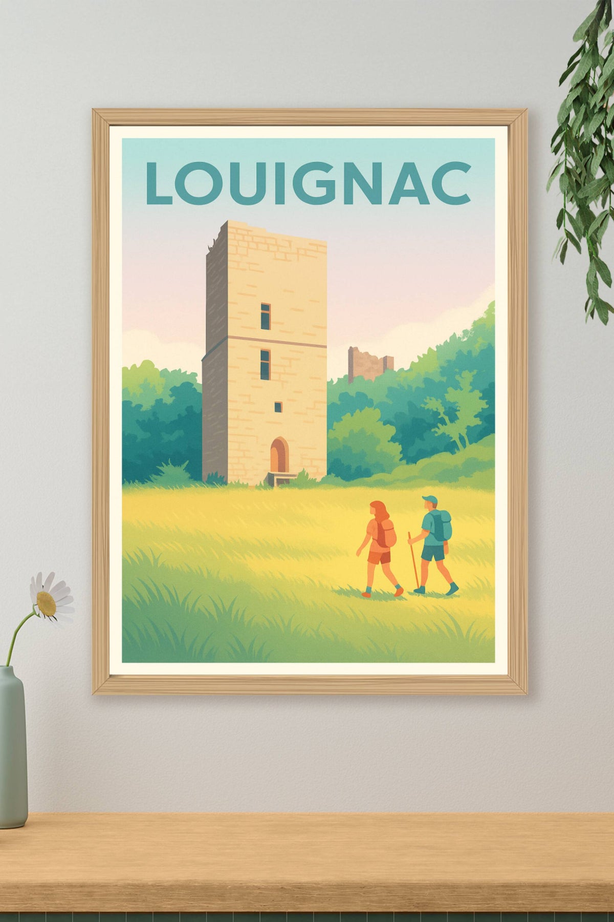 Affiche Louignac — Balade au cœur du patrimoine · poster d'art de Louignac