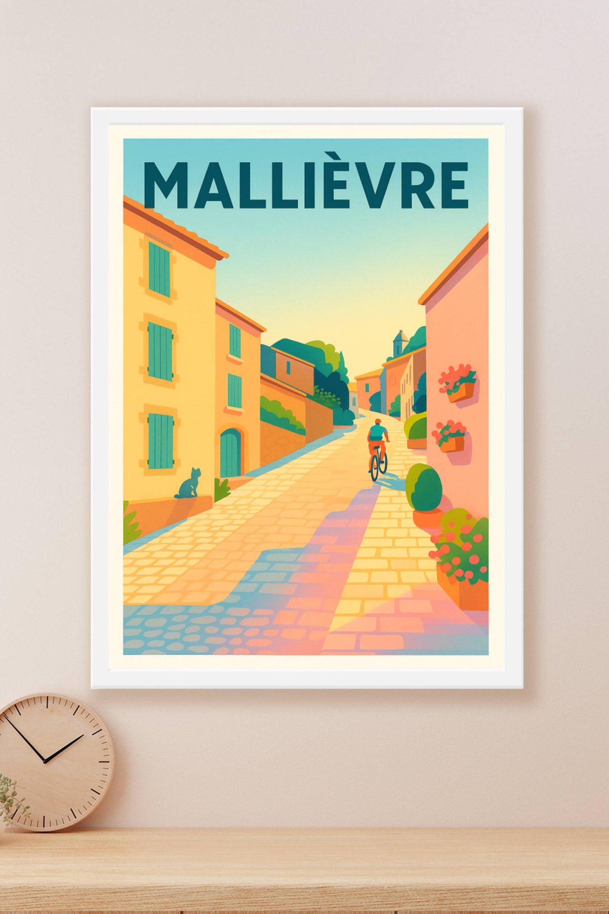 Affiche Mallièvre — Charme et douceur d'une ruelle ensoleillée · poster d'art de Mallièvre