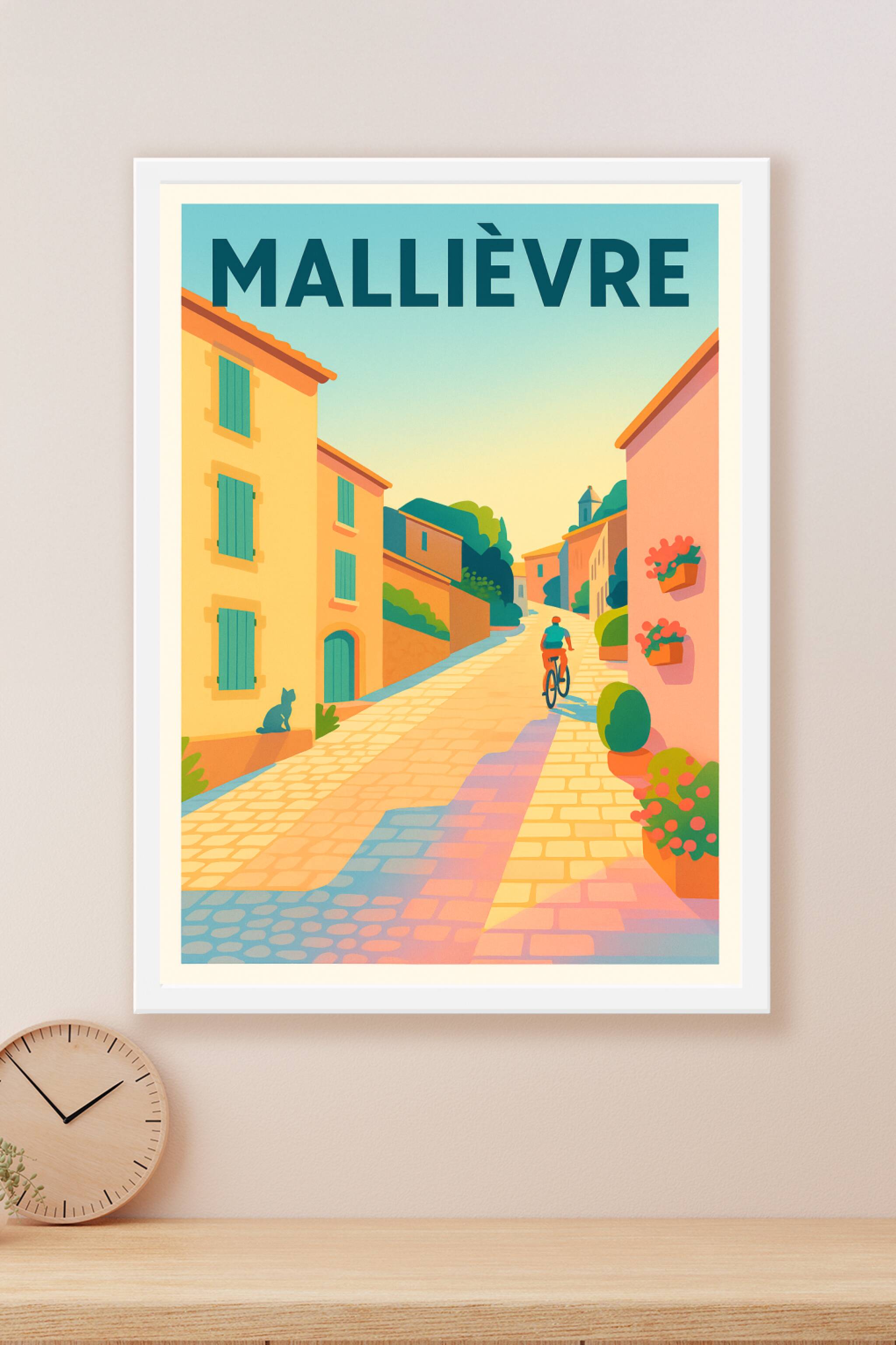 Affiche Mallièvre — Charme et douceur d'une ruelle ensoleillée · poster d'art de Mallièvre