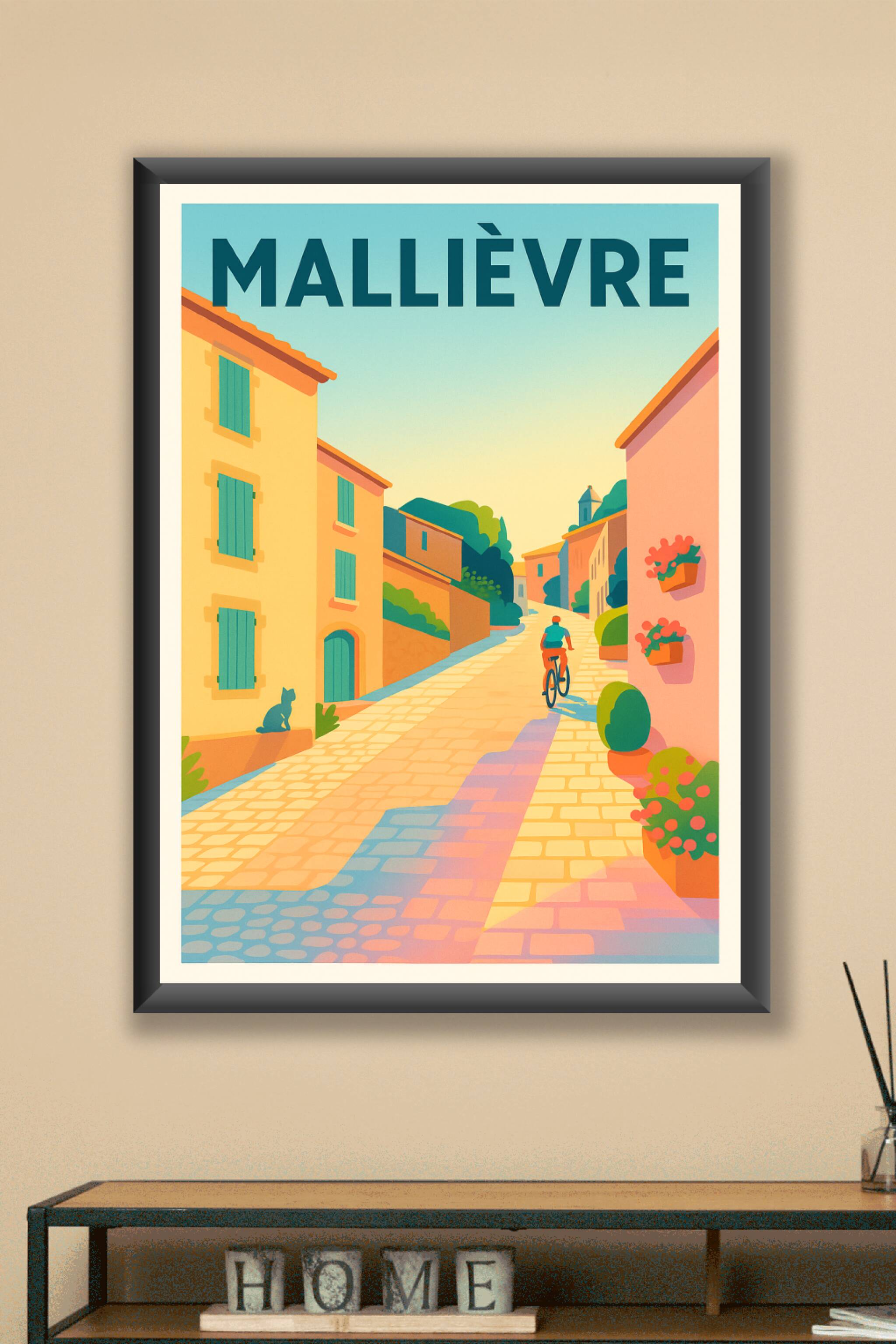 Affiche Mallièvre — Charme et douceur d'une ruelle ensoleillée · poster d'art de Mallièvre
