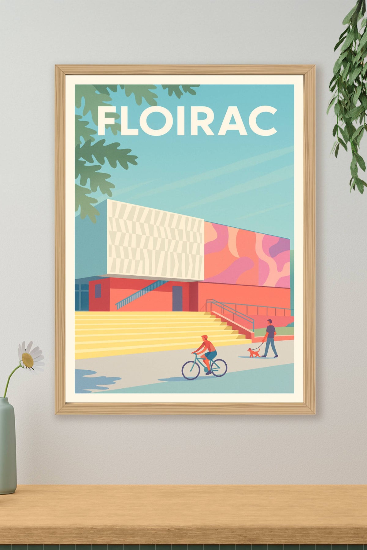 Affiche Floirac — Architecture colorée et vie urbaine · poster d'art de Floirac