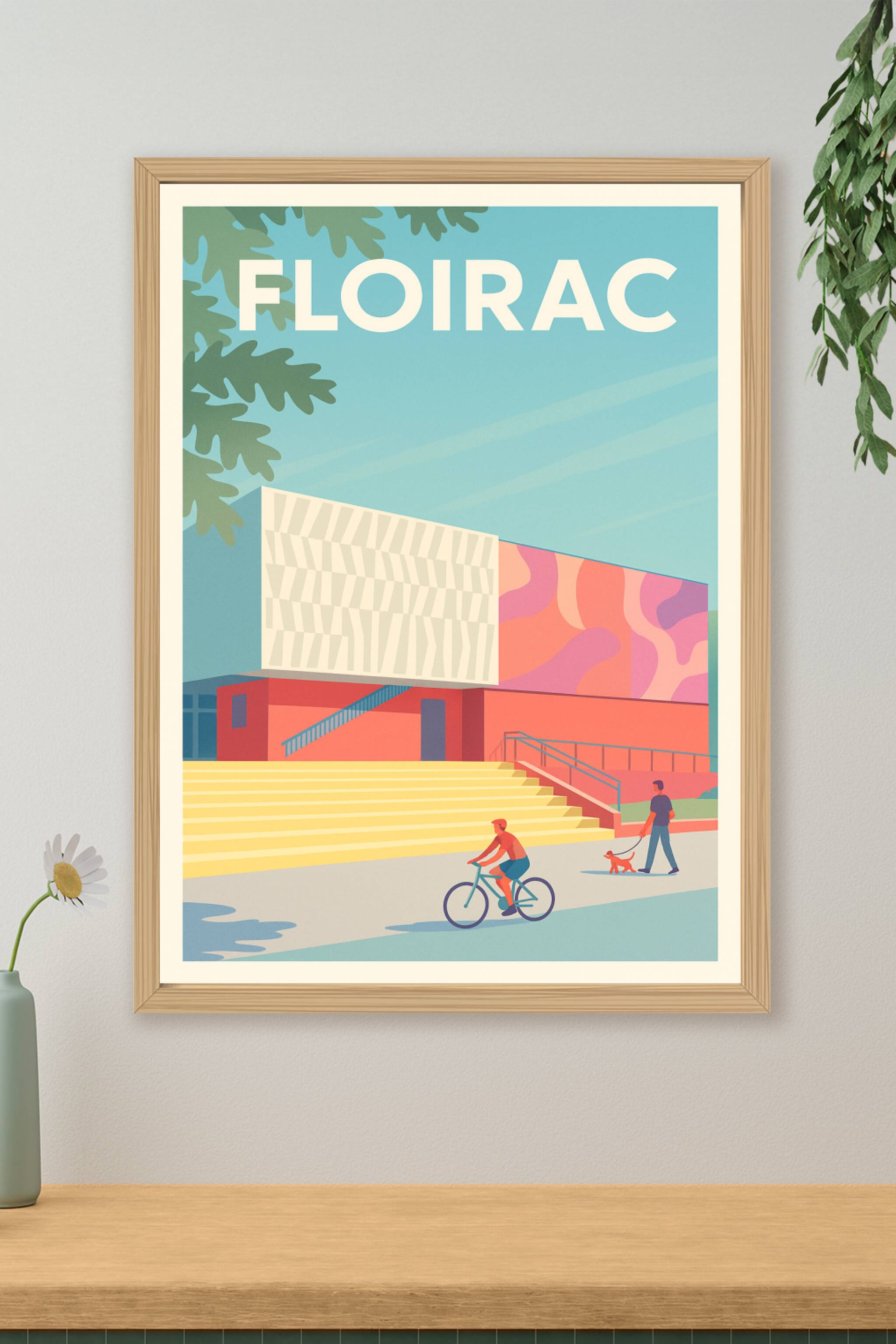 Affiche de Floirac - Architecture colorée et vie urbaine