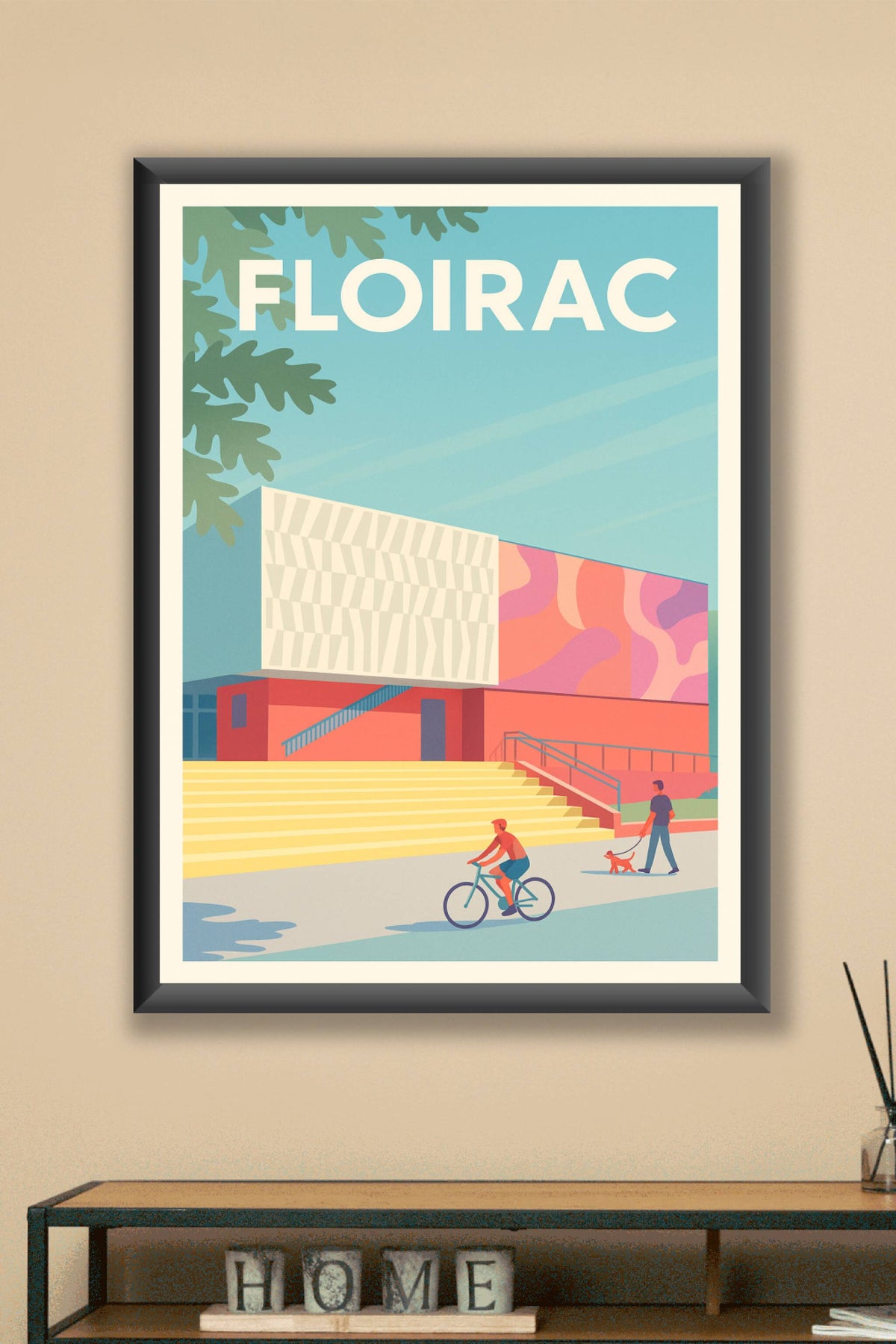 Affiche Floirac — Architecture colorée et vie urbaine · poster d'art de Floirac