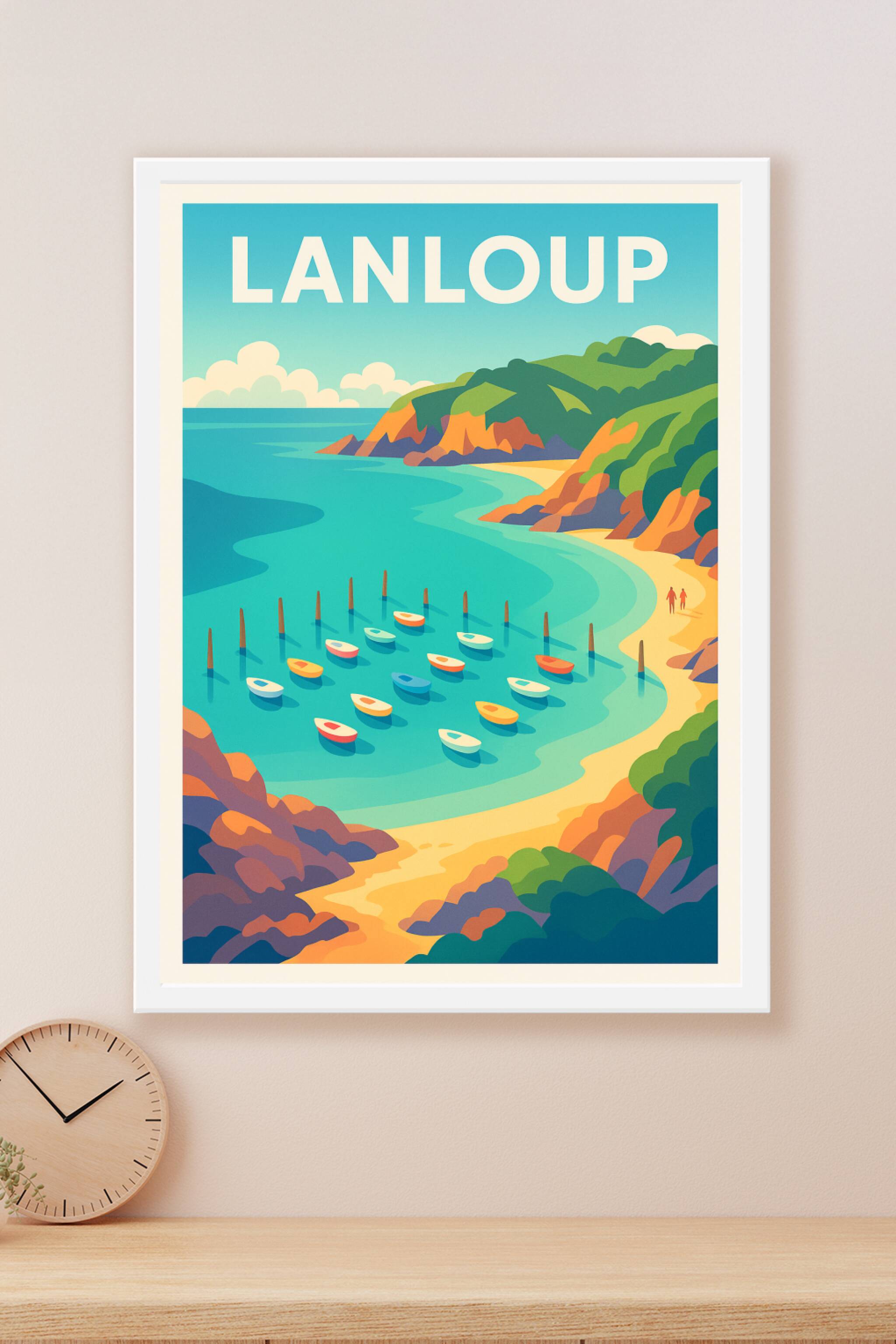 Affiche Lanloup — Évasion colorée en bord de mer · poster d'art de Lanloup