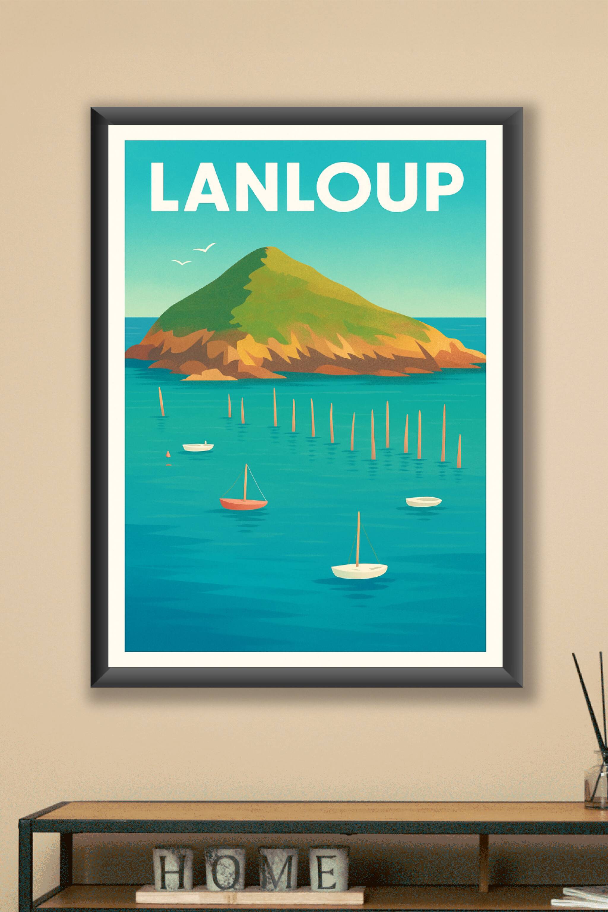Affiche Lanloup — Charme insulaire et douceur marine · poster d'art de Lanloup