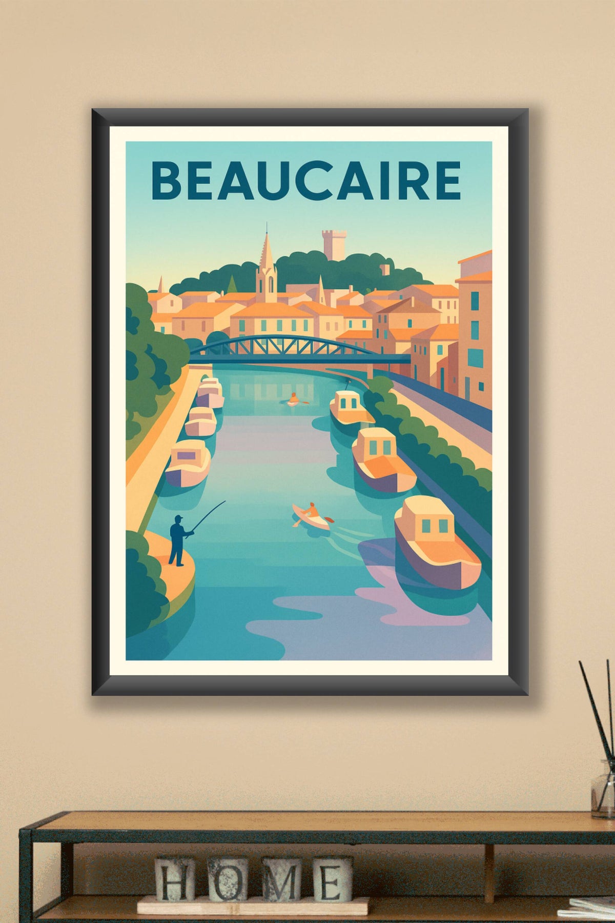 Affiche Beaucaire — Charme riverain et douceur de vivre · poster d'art de Beaucaire