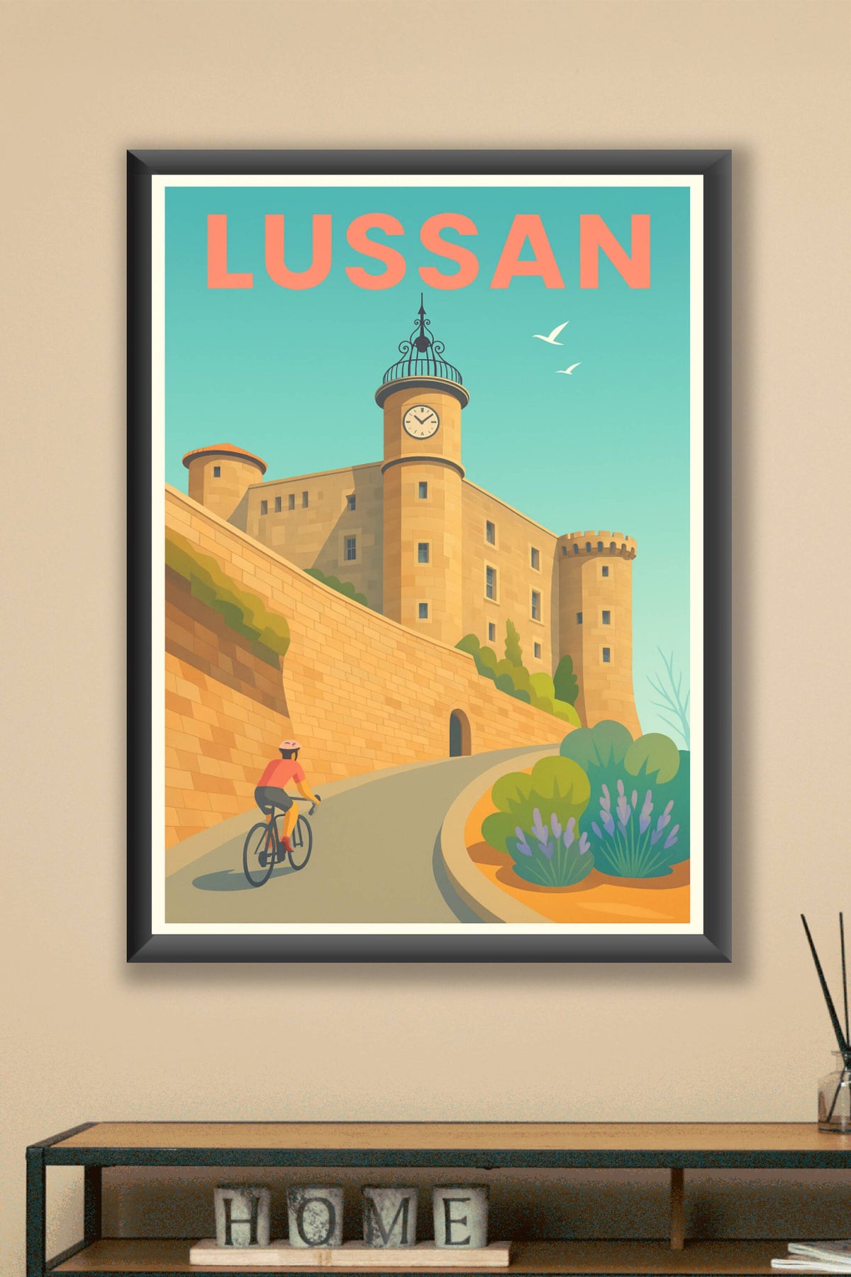 Affiche Lussan — Charme et histoire au cœur du Gard · poster d'art de Lussan
