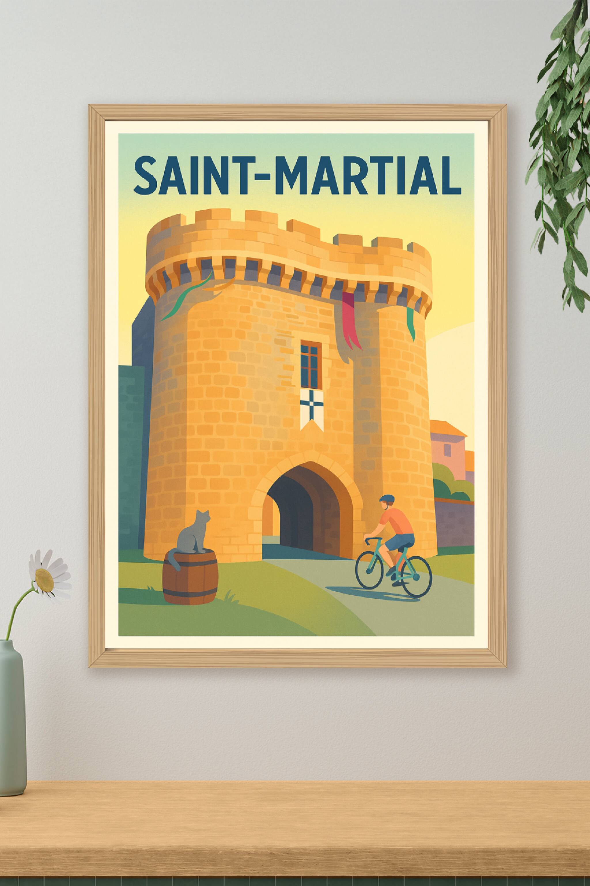 Affiche Saint-Martial — L'entrée historique en douceur · poster d'art de Saint-Martial