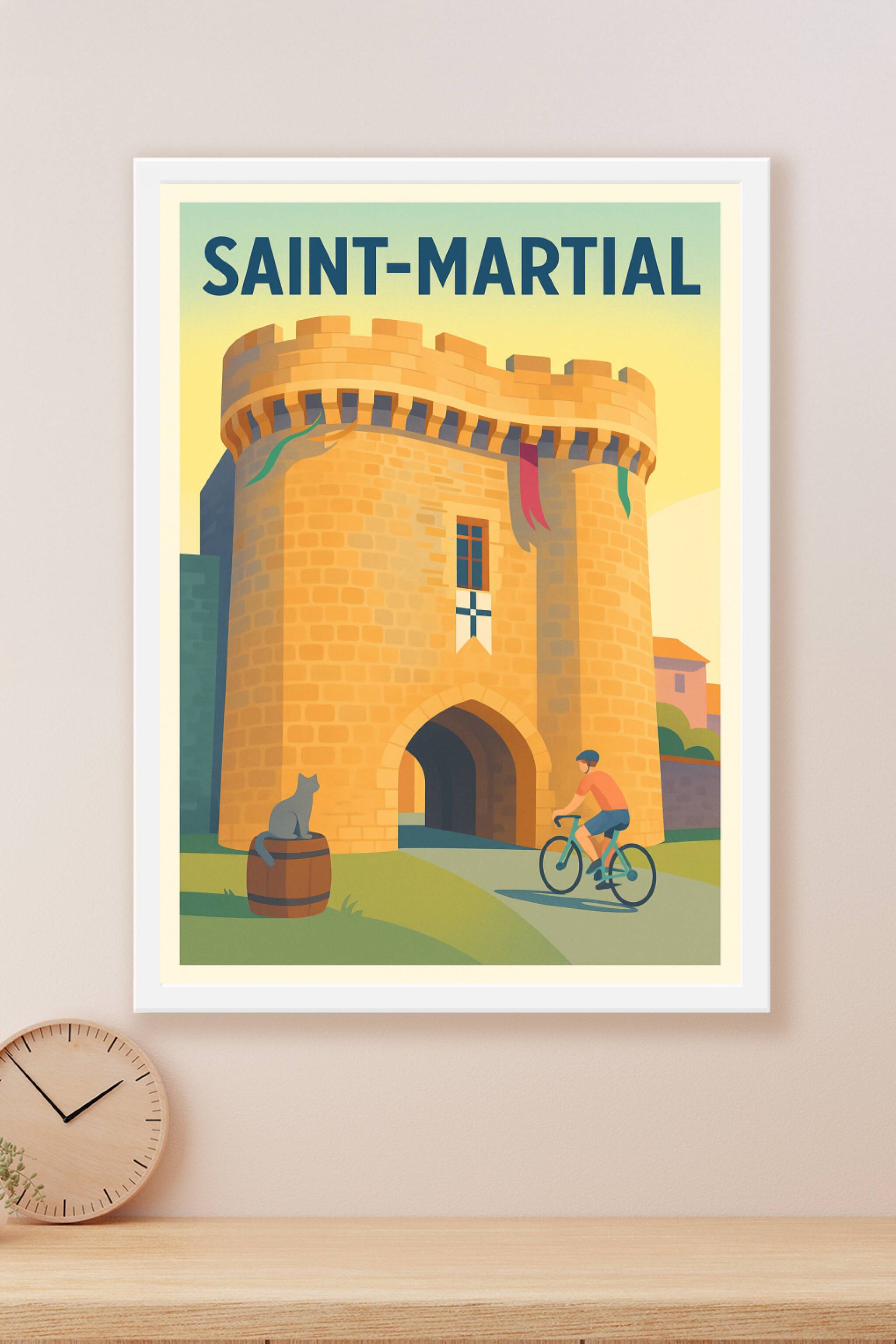 Affiche Saint-Martial — L'entrée historique en douceur · poster d'art de Saint-Martial