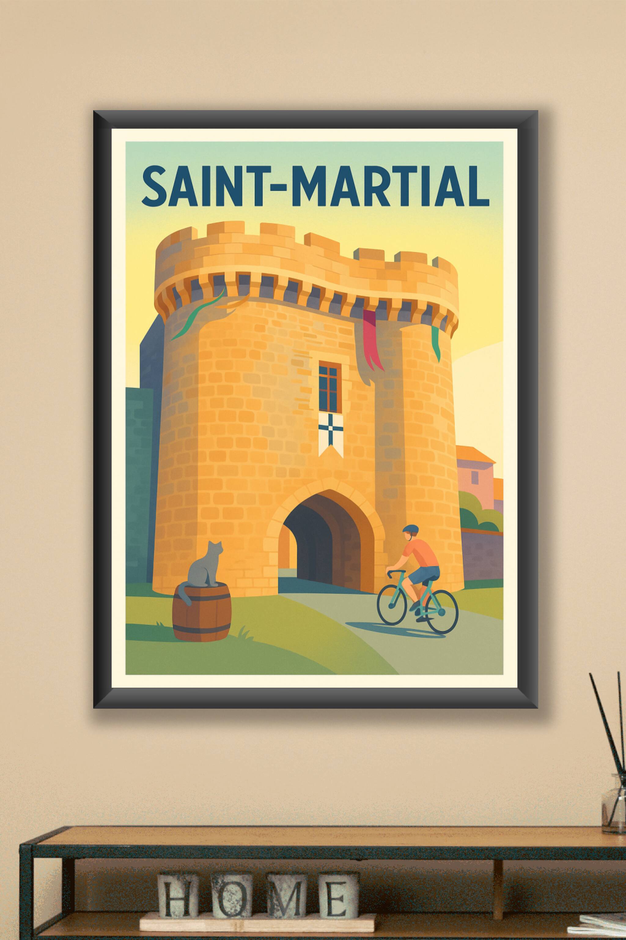 Affiche Saint-Martial — L'entrée historique en douceur · poster d'art de Saint-Martial
