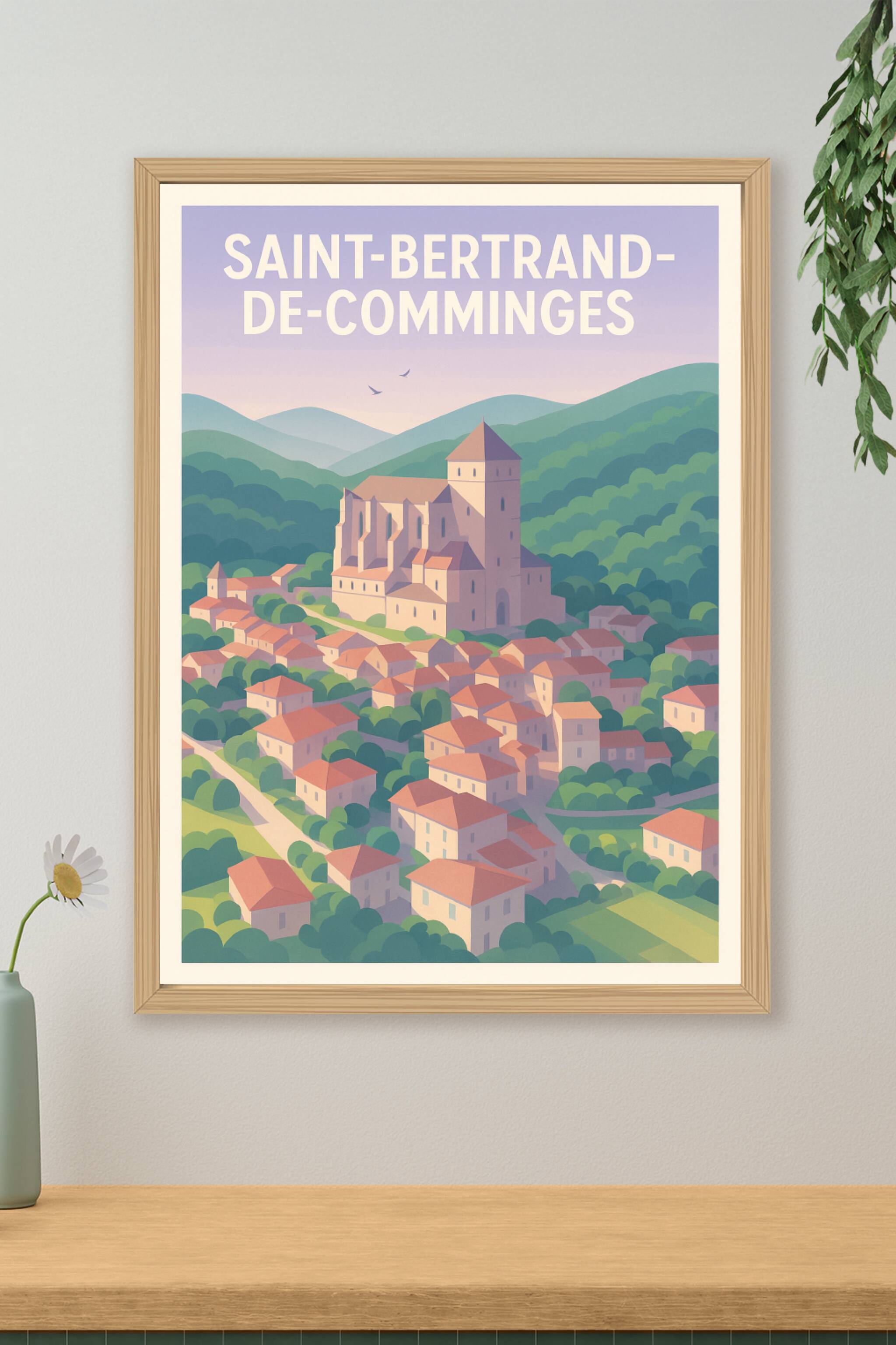 Affiche de Saint-Bertrand-de-Comminges - Charme et histoire au cœur des Pyrénées