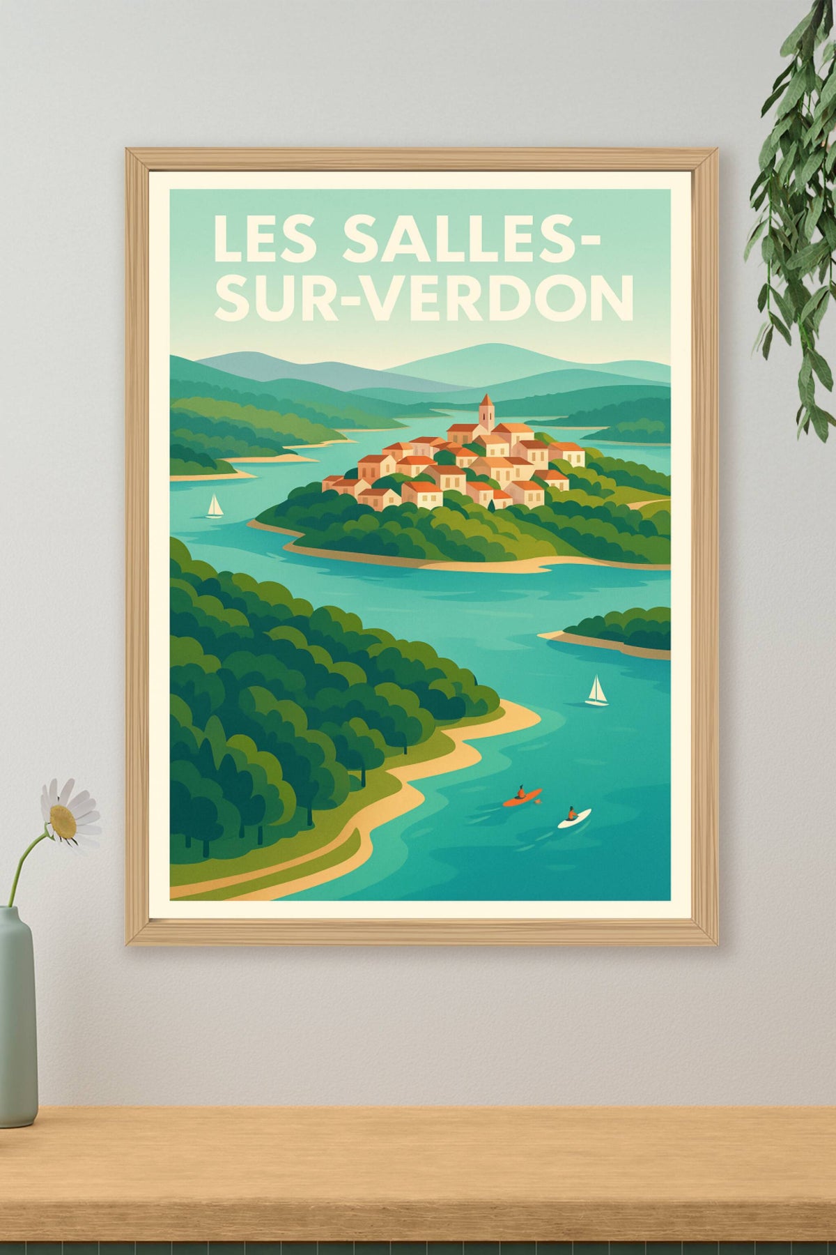 Affiche Les Salles-sur-Verdon — Évasion et nature au cœur du Verdon · poster d'art de Les Salles-sur-Verdon