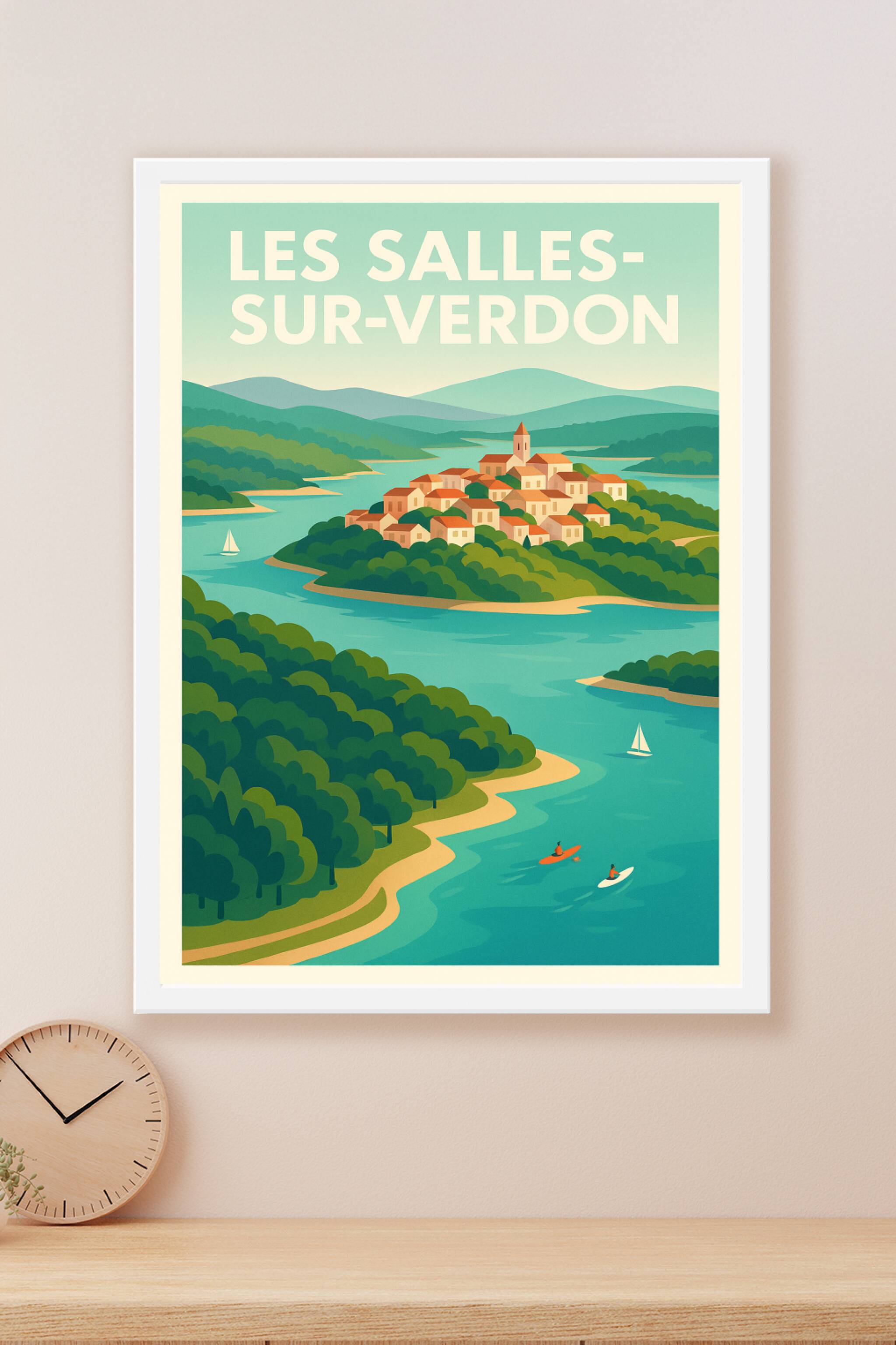 Affiche Les Salles-sur-Verdon — Évasion et nature au cœur du Verdon · poster d'art de Les Salles-sur-Verdon