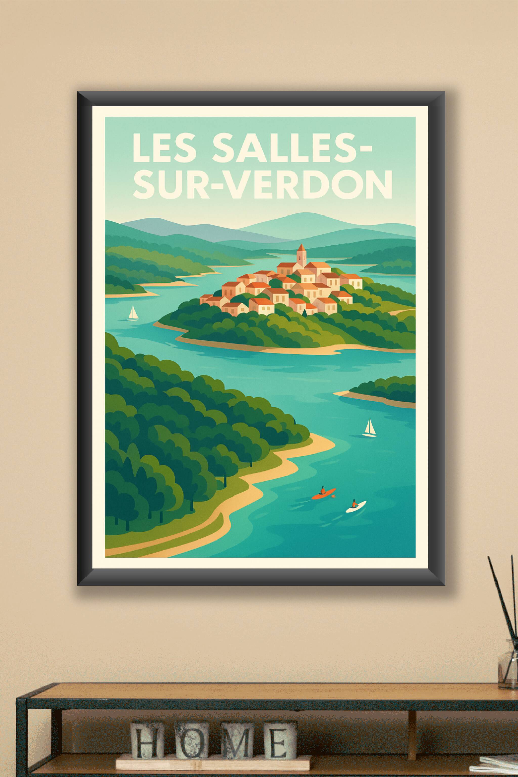 Affiche Les Salles-sur-Verdon — Évasion et nature au cœur du Verdon · poster d'art de Les Salles-sur-Verdon