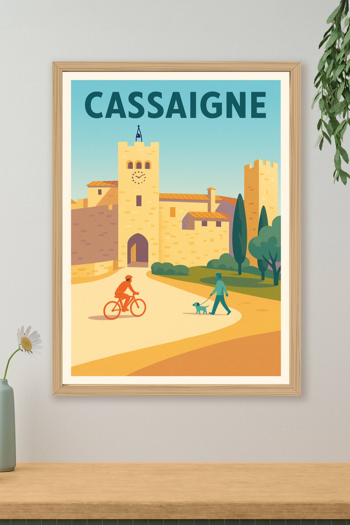 Affiche Cassaigne — Charme Médiéval et Promenade Champêtre · poster d'art de Cassaigne