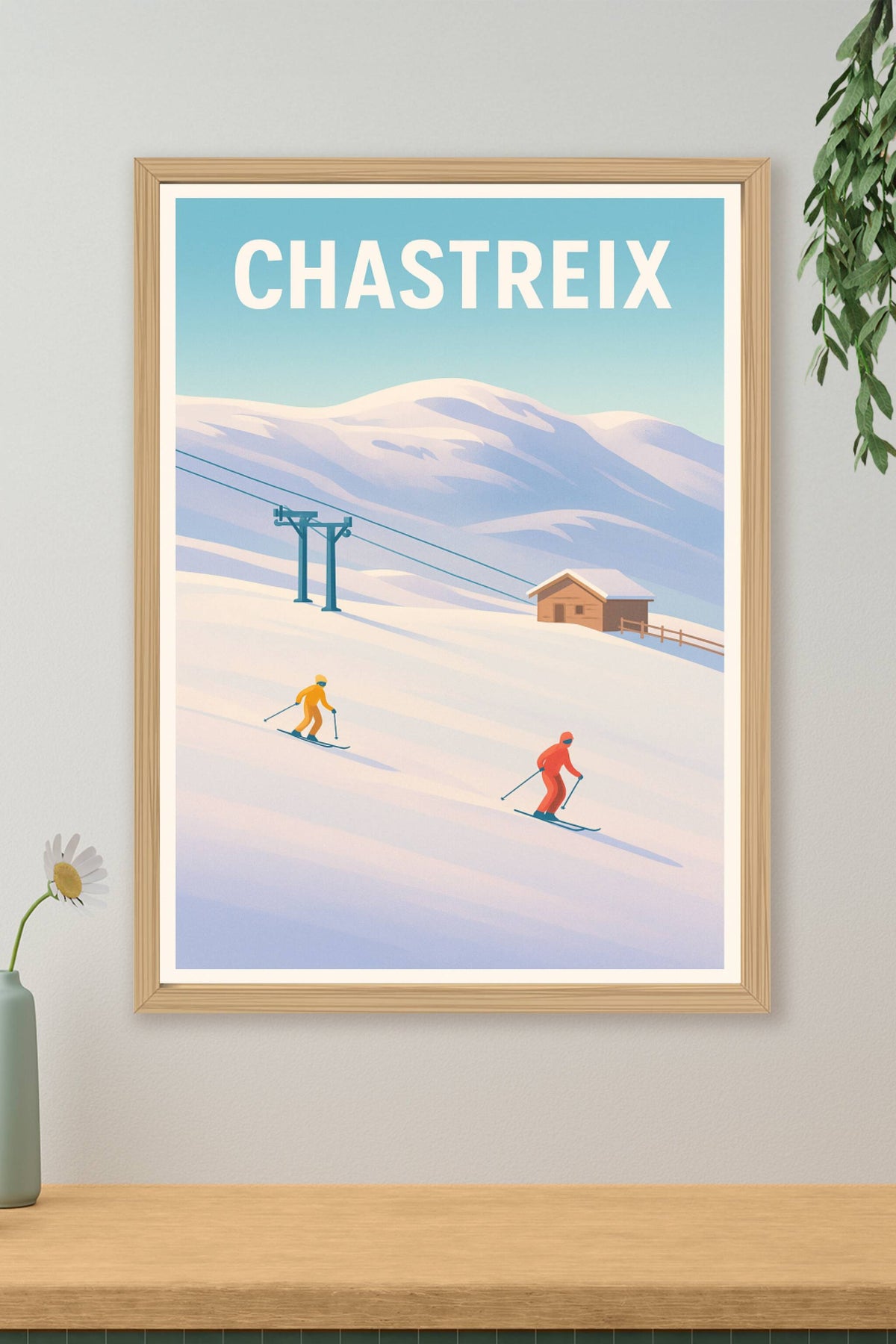 Affiche Chastreix — Évasion hivernale en montagnes enneigées · poster d'art de Chastreix