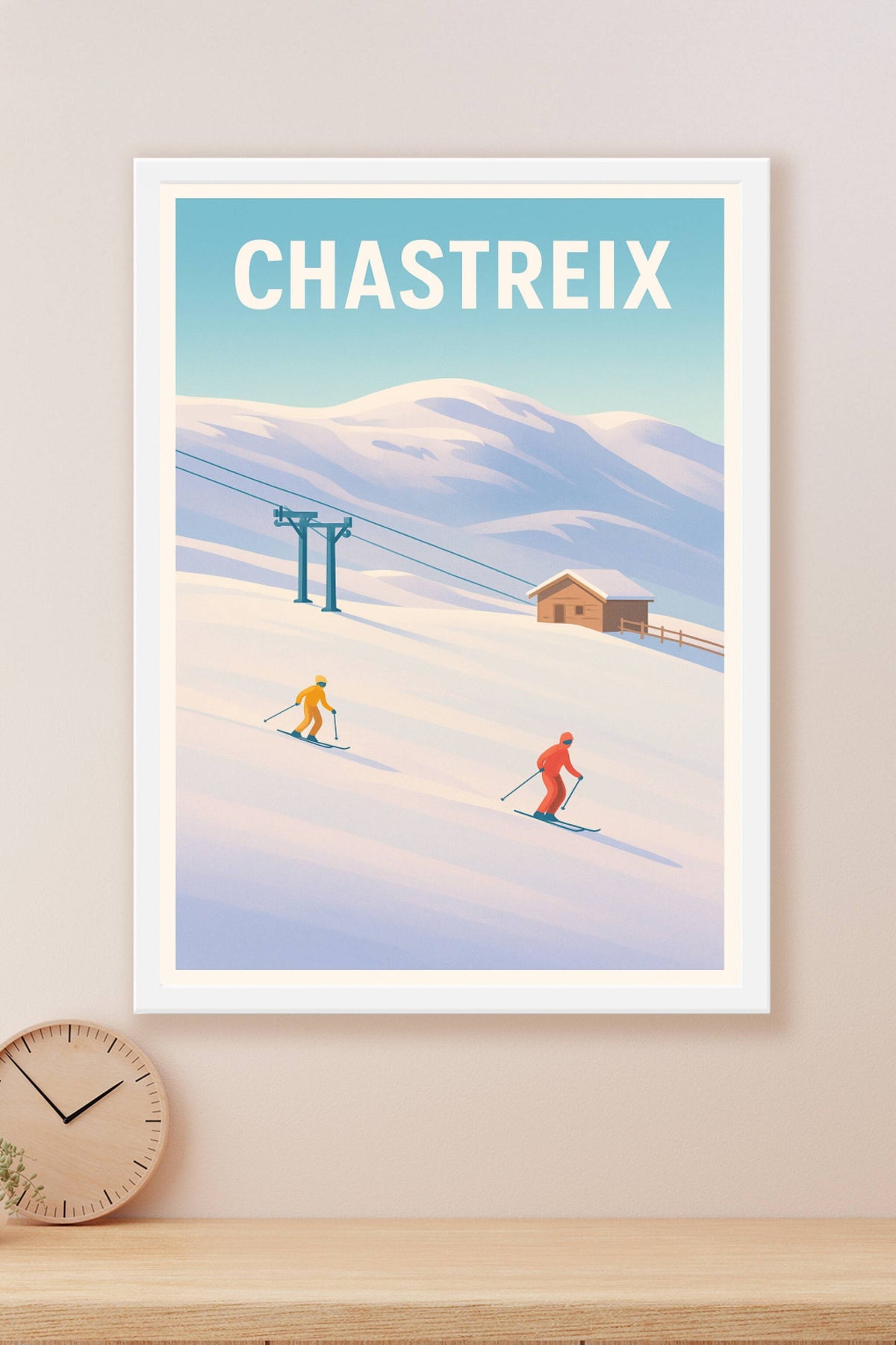 Affiche Chastreix — Évasion hivernale en montagnes enneigées · poster d'art de Chastreix