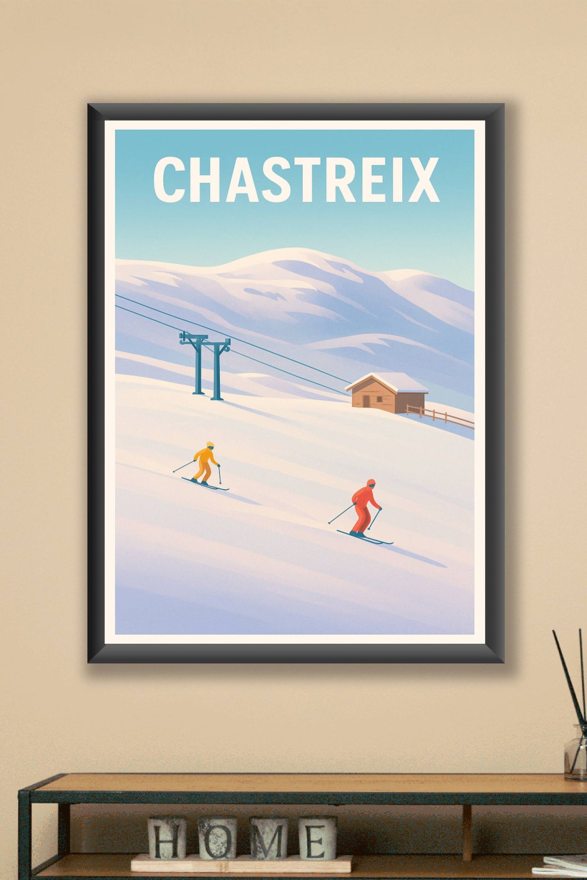 Affiche Chastreix — Évasion hivernale en montagnes enneigées · poster d'art de Chastreix