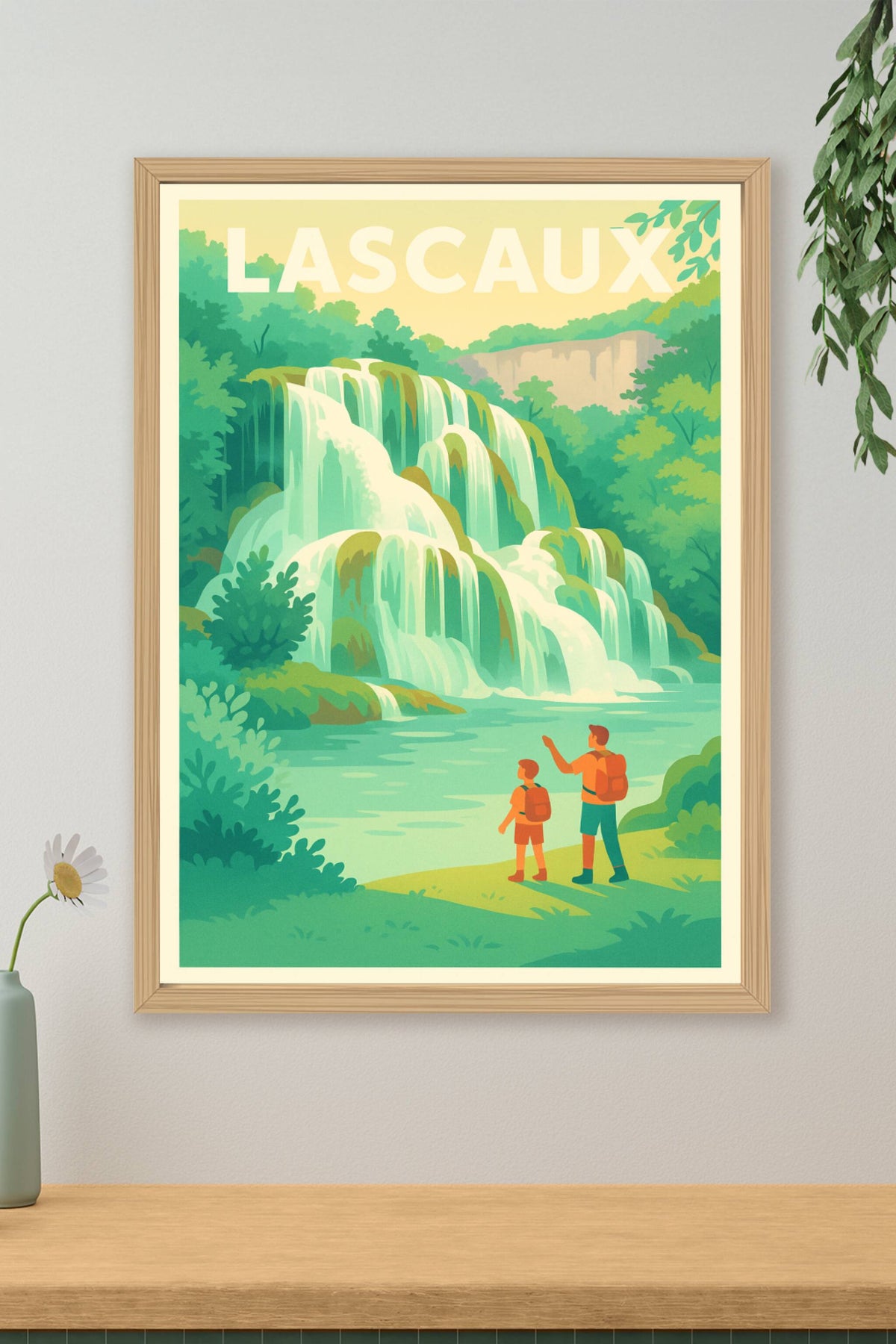 Affiche Lascaux — Évasion nature au cœur des cascades · poster d'art de Lascaux