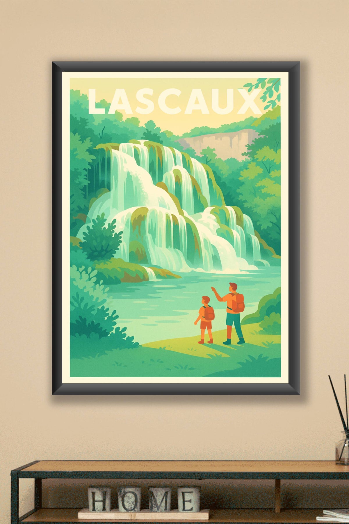 Affiche Lascaux — Évasion nature au cœur des cascades · poster d'art de Lascaux