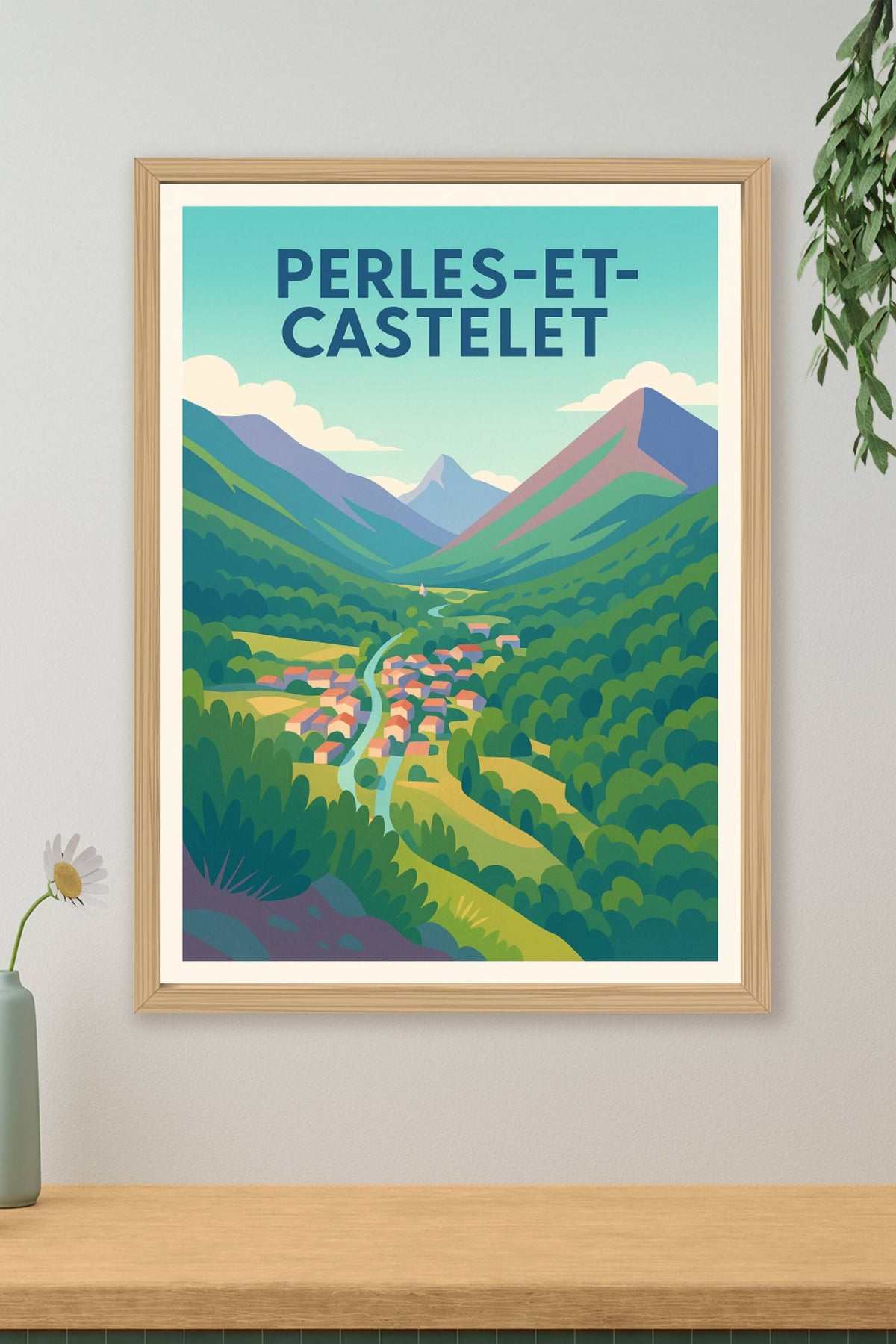 Affiche Perles-et-Castelet — Tranquillité et nature préservée · poster d'art de Perles-et-Castelet