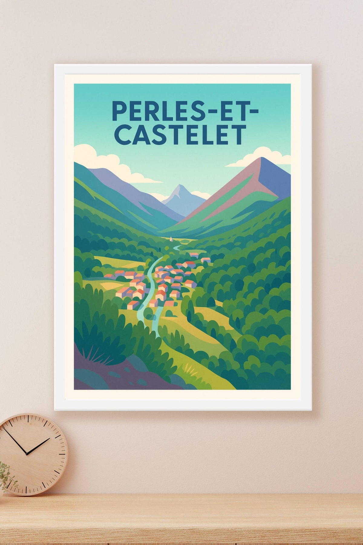 Affiche Perles-et-Castelet — Tranquillité et nature préservée · poster d'art de Perles-et-Castelet