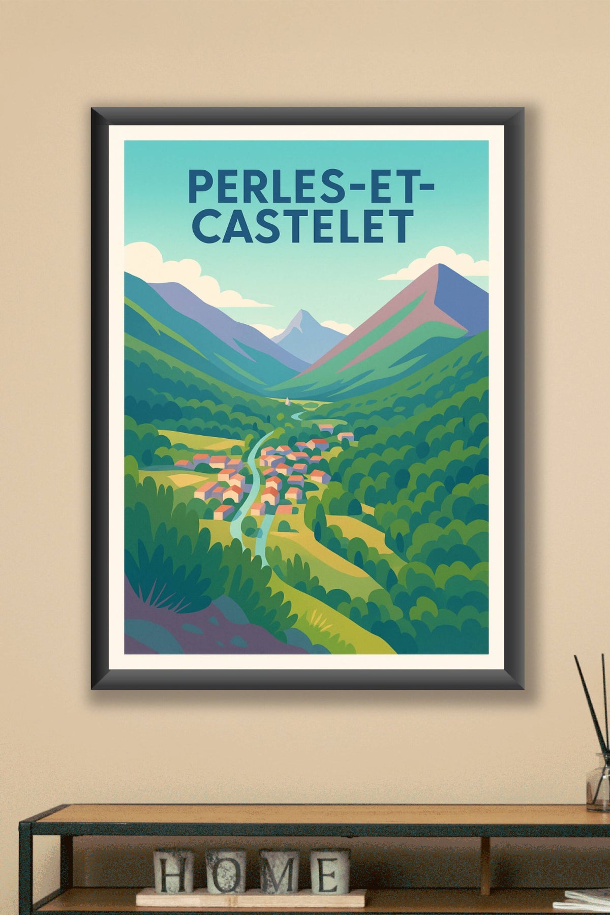 Affiche Perles-et-Castelet — Tranquillité et nature préservée · poster d'art de Perles-et-Castelet
