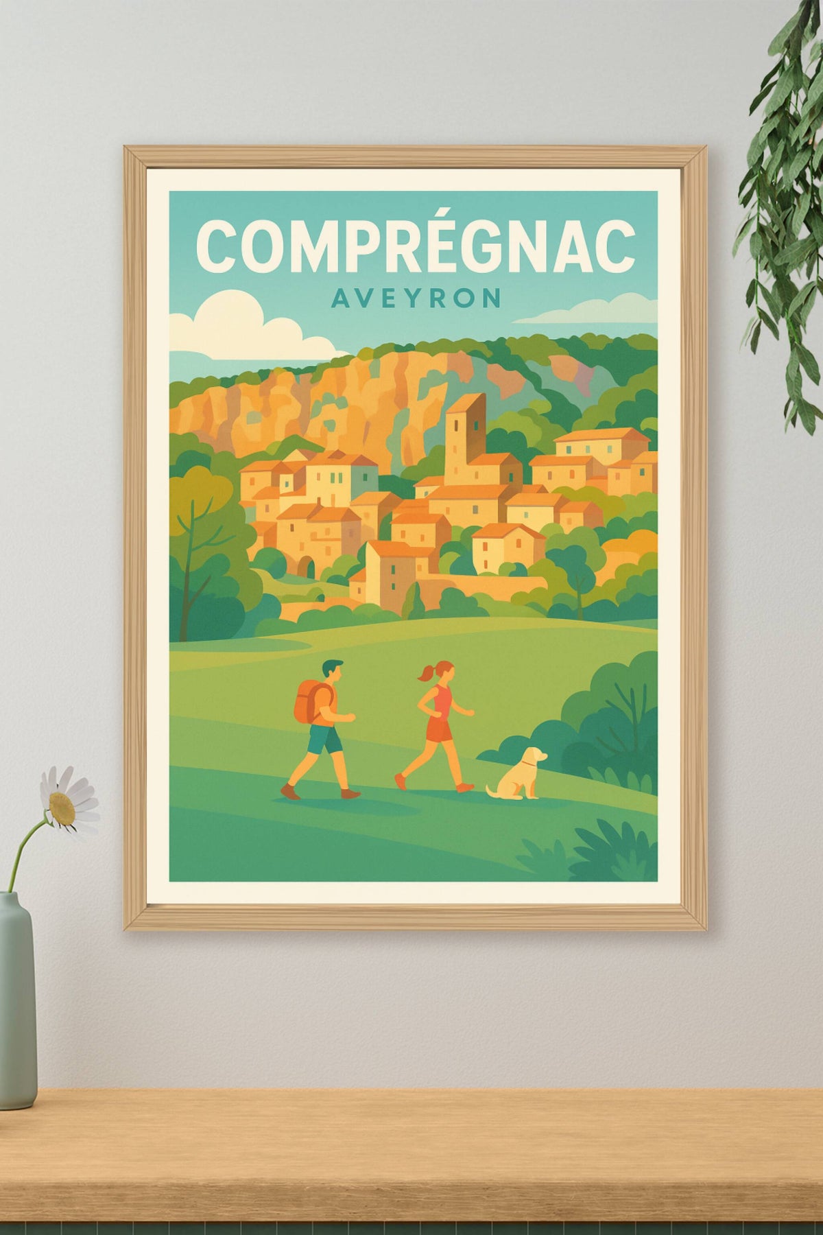 Affiche Comprégnac — Évasion et nature en Aveyron · poster d'art de Comprégnac