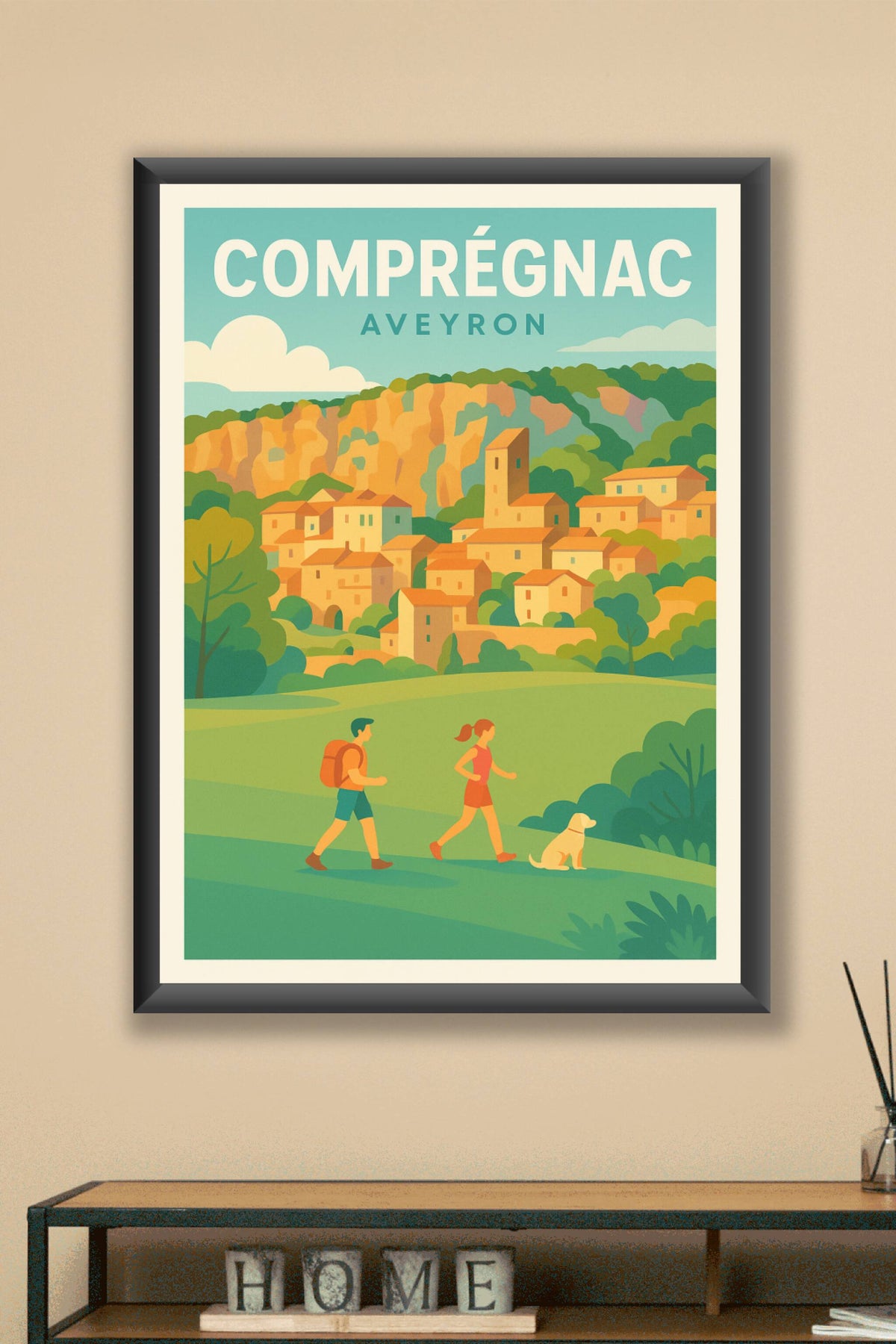 Affiche Comprégnac — Évasion et nature en Aveyron · poster d'art de Comprégnac