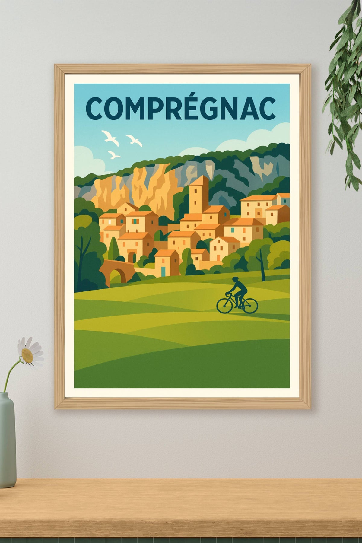 Affiche Comprégnac — Village pittoresque et nature préservée · poster d'art de Comprégnac