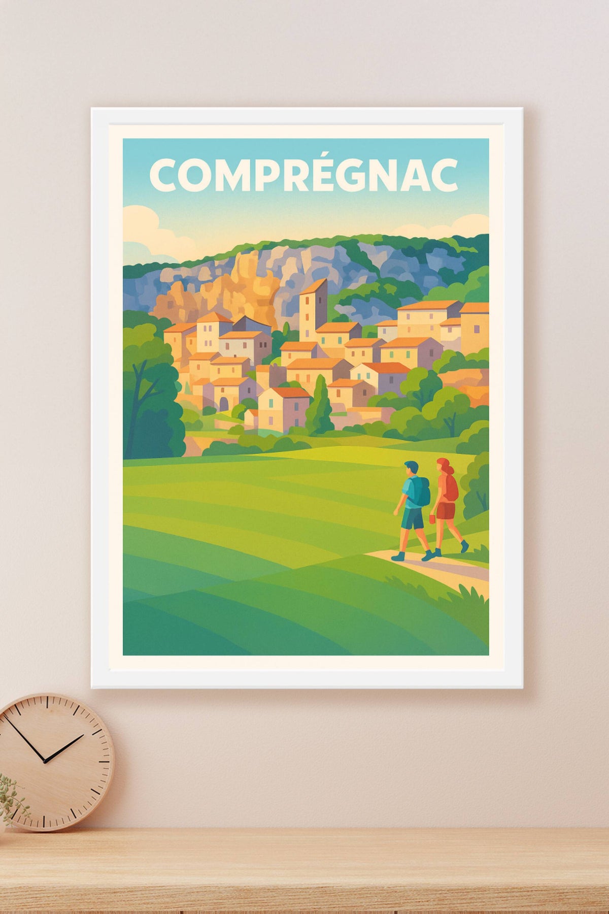 Affiche Comprégnac — Promenade au cœur du village pittoresque · poster d'art de Comprégnac