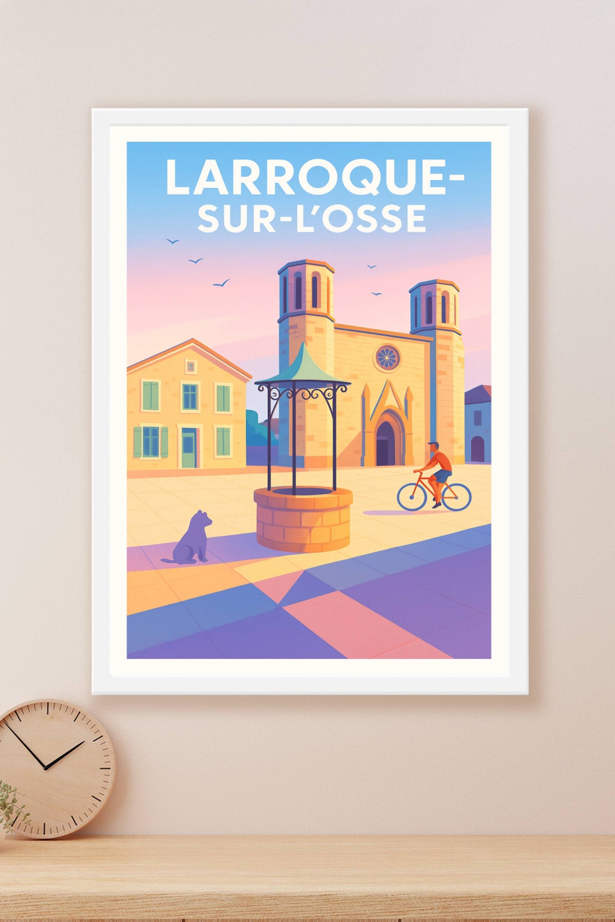 Affiche Larroque-sur-l'Osse — Charme et Sérénité en Gascogne · poster d'art de Larroque-sur-l'Osse