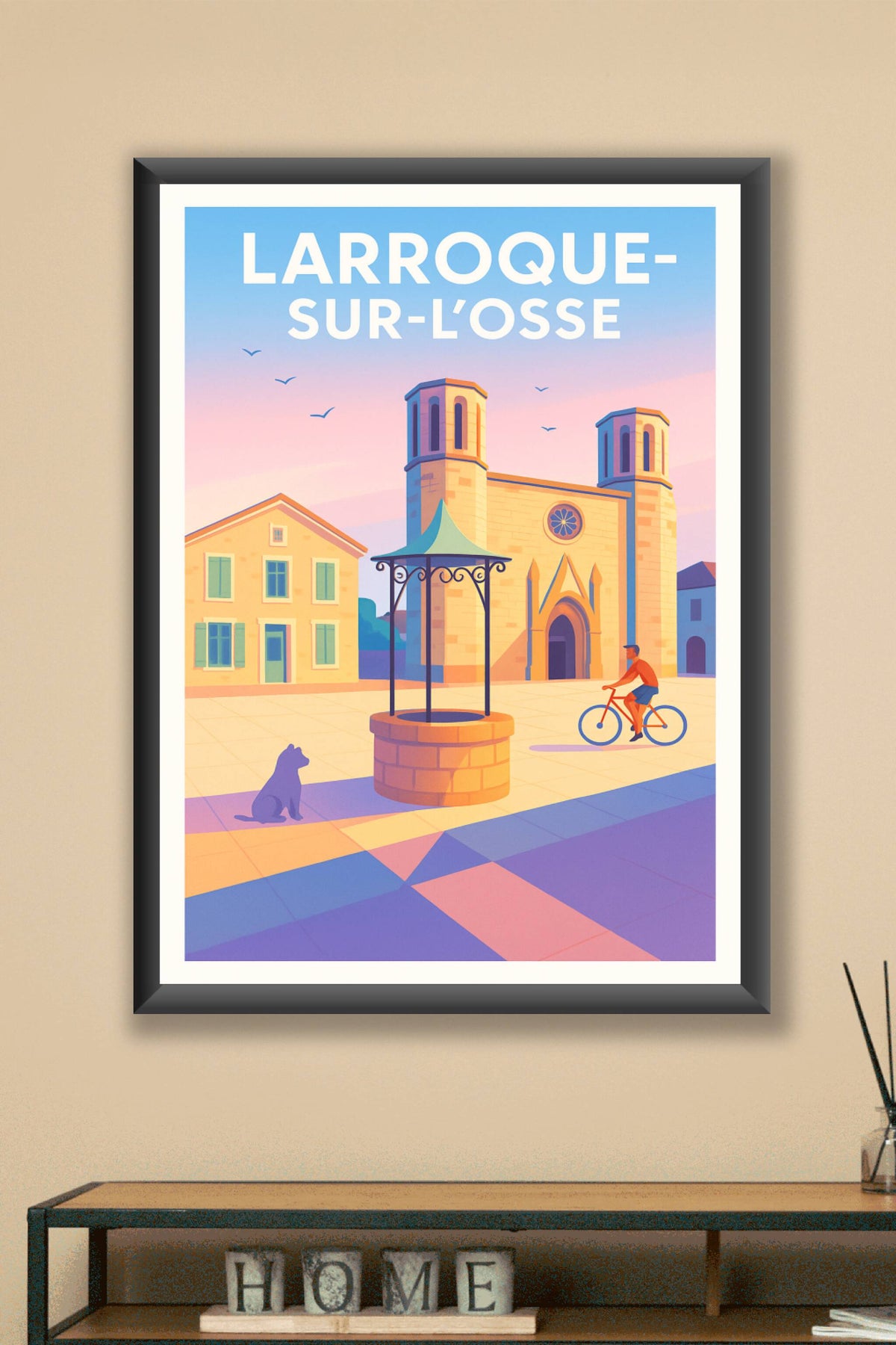 Affiche Larroque-sur-l'Osse — Charme et Sérénité en Gascogne · poster d'art de Larroque-sur-l'Osse