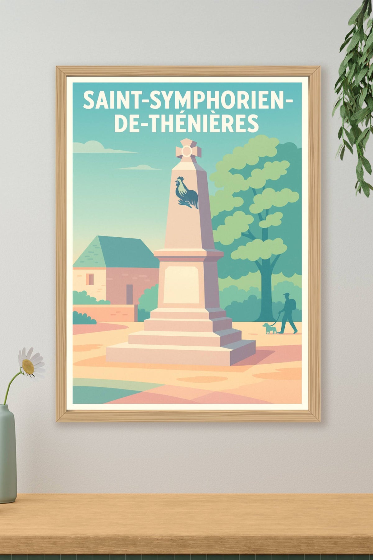 Affiche Saint-Symphorien-de-Thénières — Charme d'un village d'Occitanie · poster d'art de Saint-Symphorien-de-Thénières