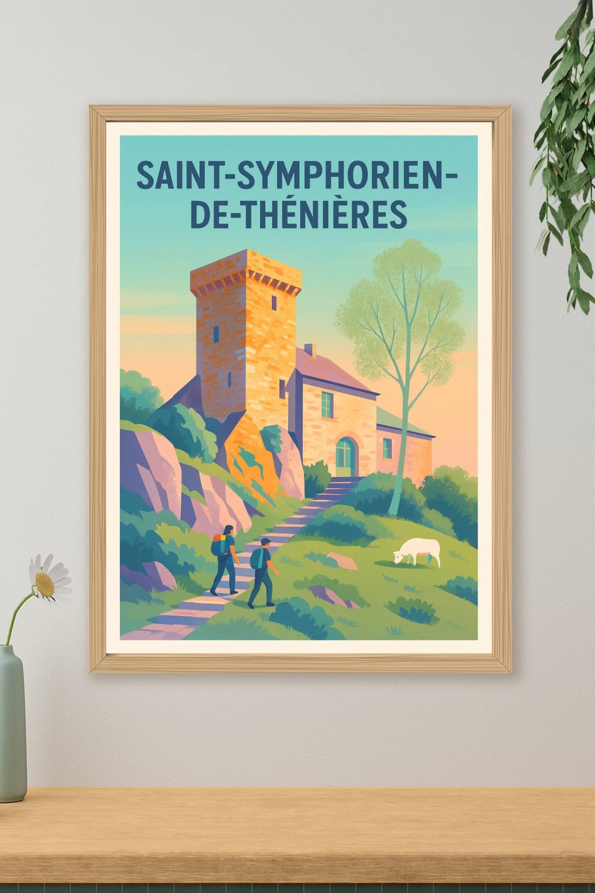 Affiche Saint-Symphorien-de-Thénières — Escapade bucolique au château · poster d'art de Saint-Symphorien-de-Thénières