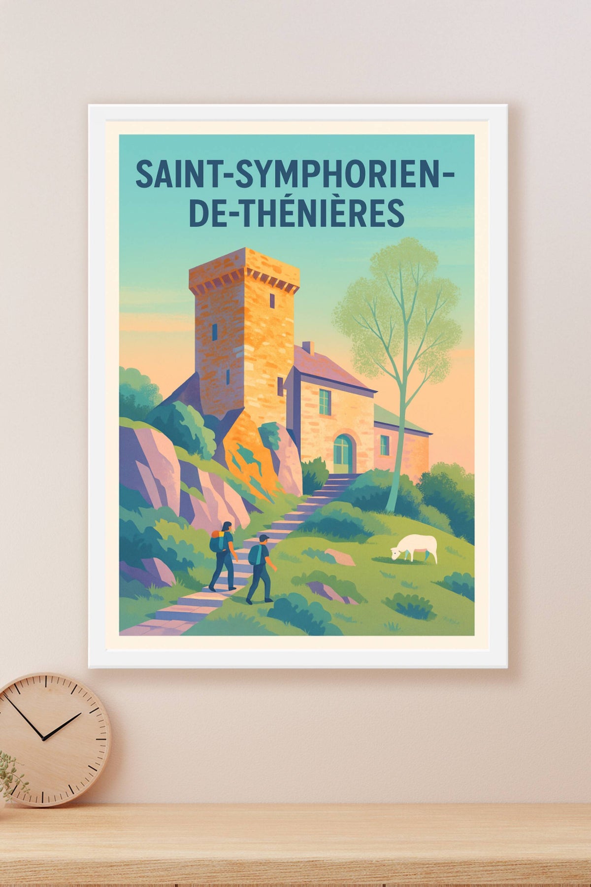 Affiche Saint-Symphorien-de-Thénières — Escapade bucolique au château · poster d'art de Saint-Symphorien-de-Thénières