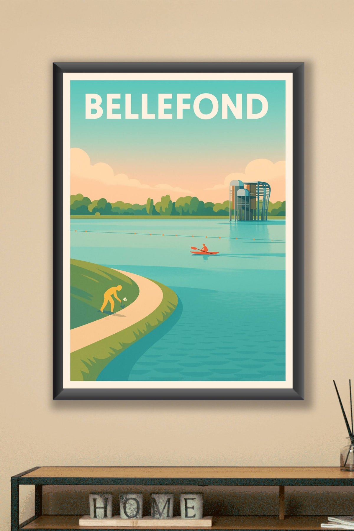 Affiche Bellefond — Sérénité au bord de l'eau · poster d'art de Bellefond