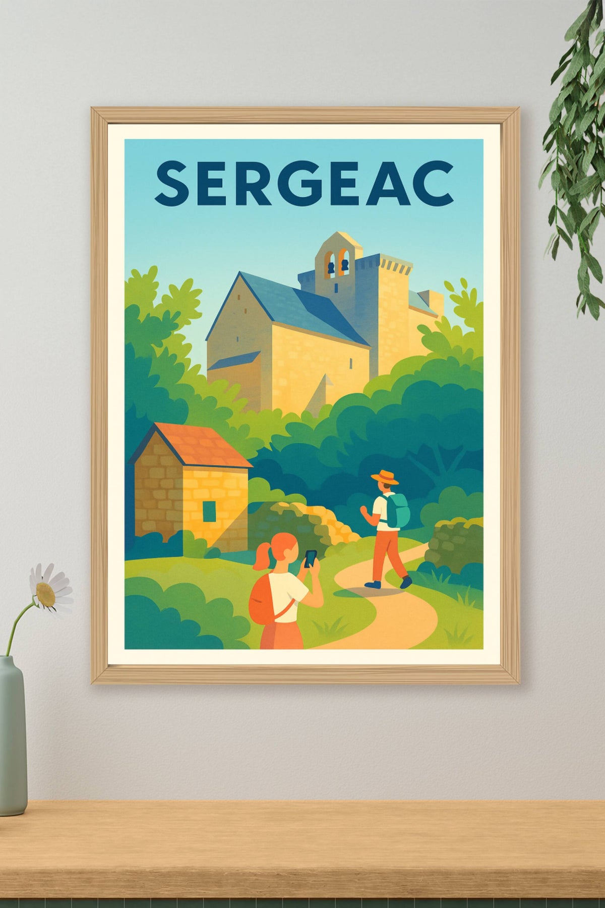 Affiche Sergeac — Promenade paisible en pleine nature · poster d'art de Sergeac
