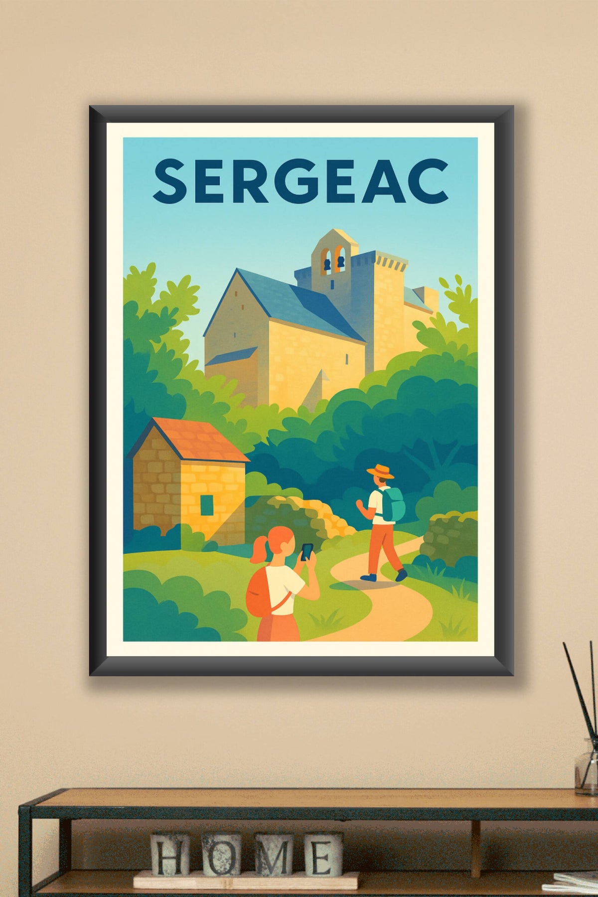 Affiche Sergeac — Promenade paisible en pleine nature · poster d'art de Sergeac