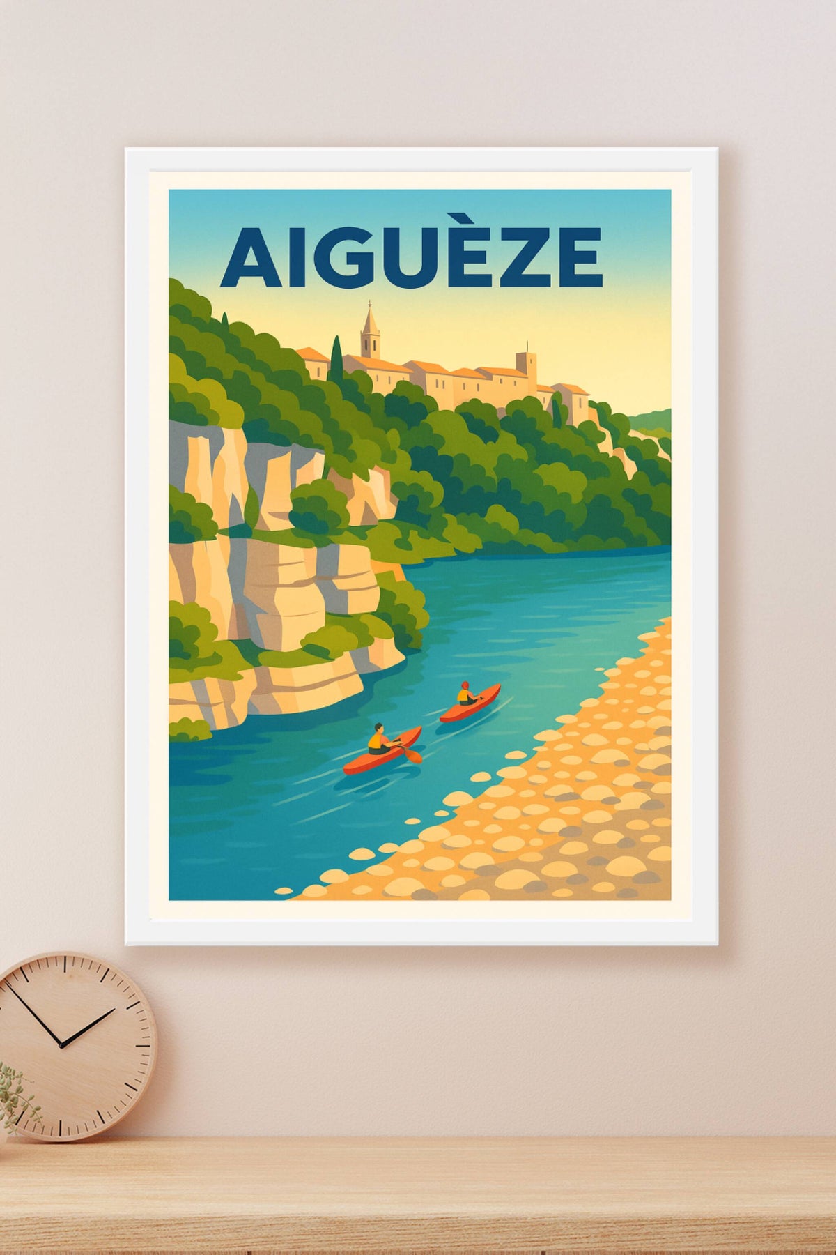 Affiche Aiguèze — Évasion et nature au fil de l'eau · poster d'art de Aiguèze