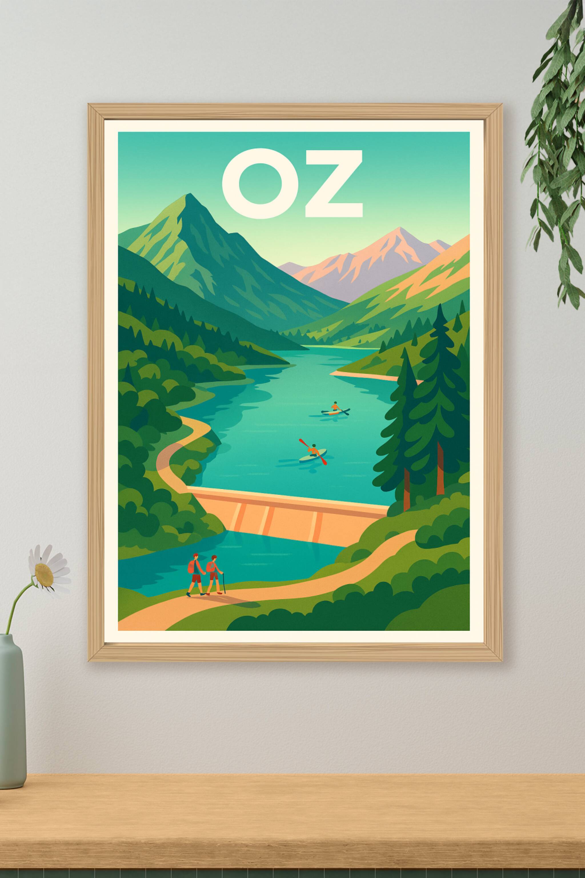 Affiche de Oz - Évasion naturelle entre montagnes et rivière