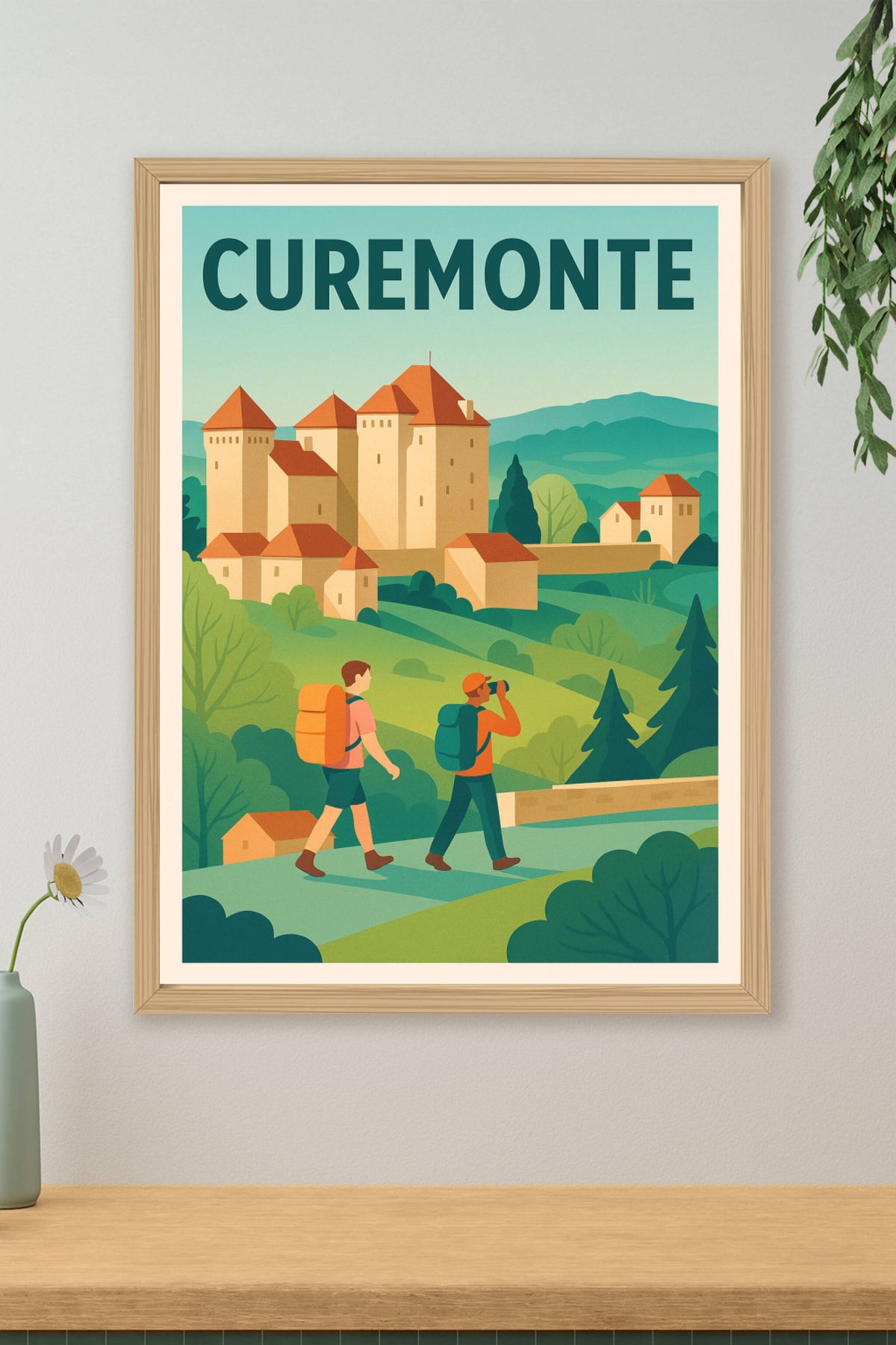 Affiche Curemonte — Escapade au cœur du Moyen Âge · poster d'art de Curemonte