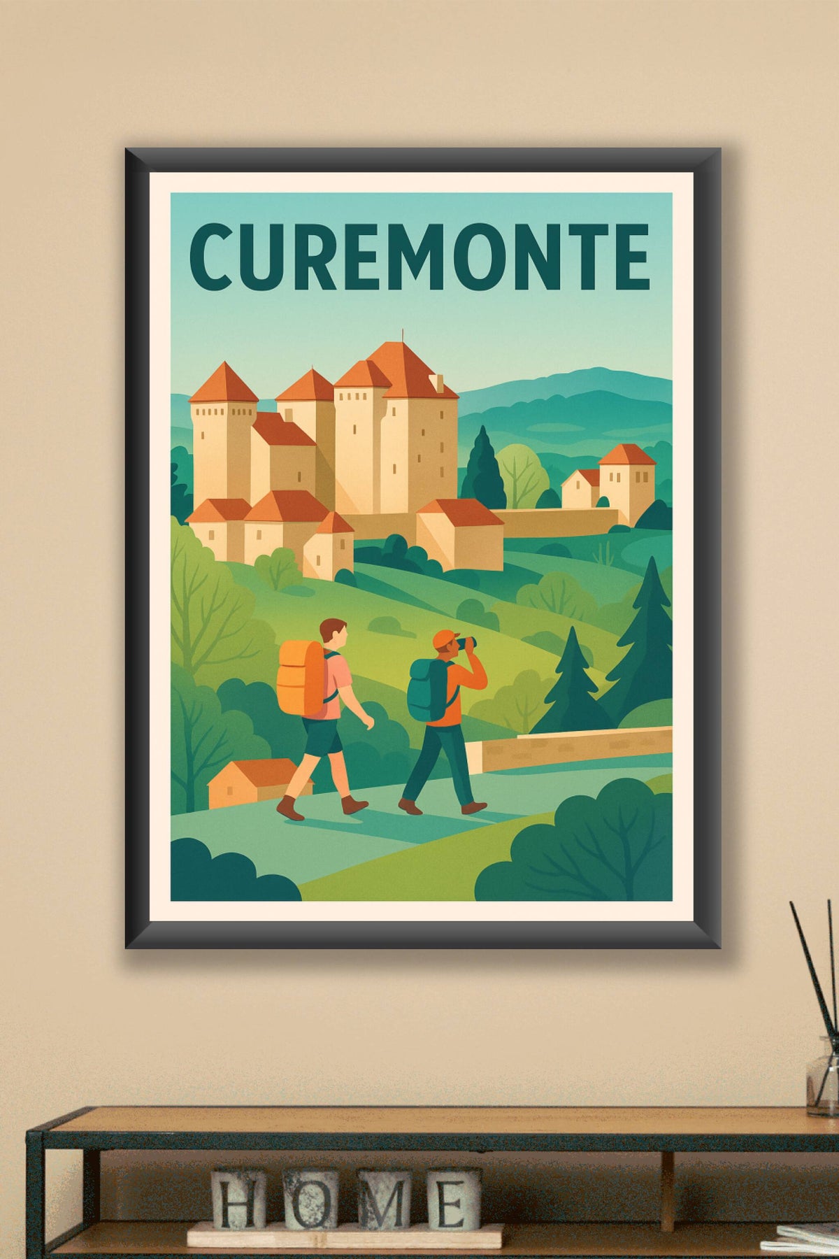 Affiche Curemonte — Escapade au cœur du Moyen Âge · poster d'art de Curemonte