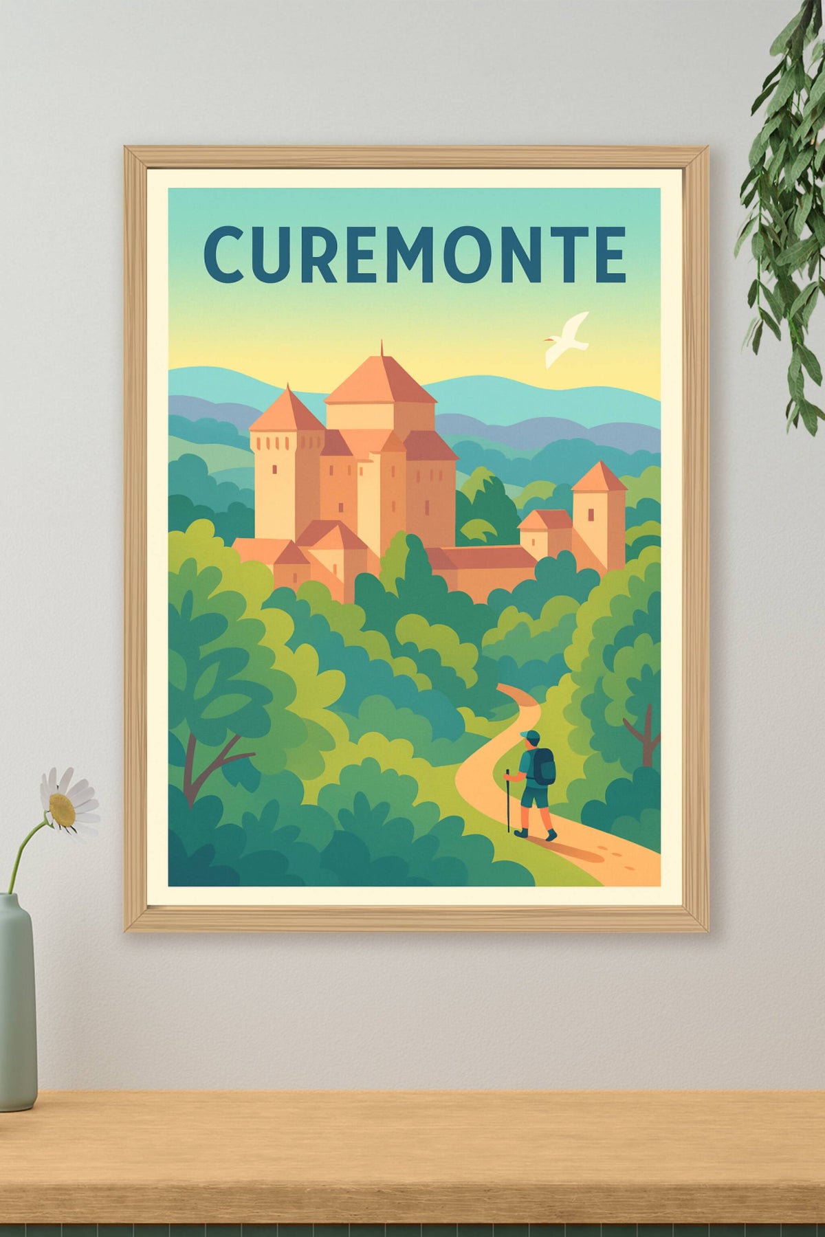 Affiche Curemonte — Invitation à la découverte médiévale · poster d'art de Curemonte